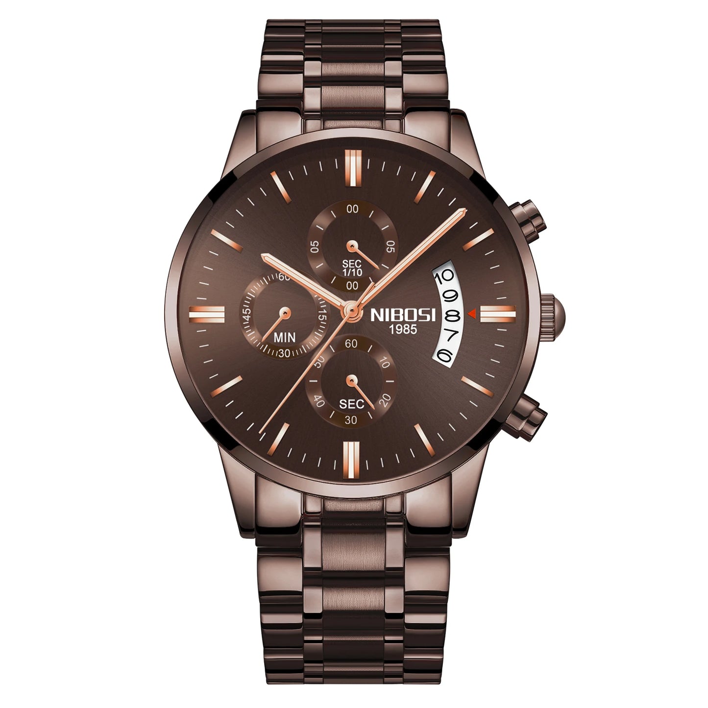 NIBOSI 2309 Wholesale Solid Stainless Steel Band Multi Function NIBOSI Mens Watch
