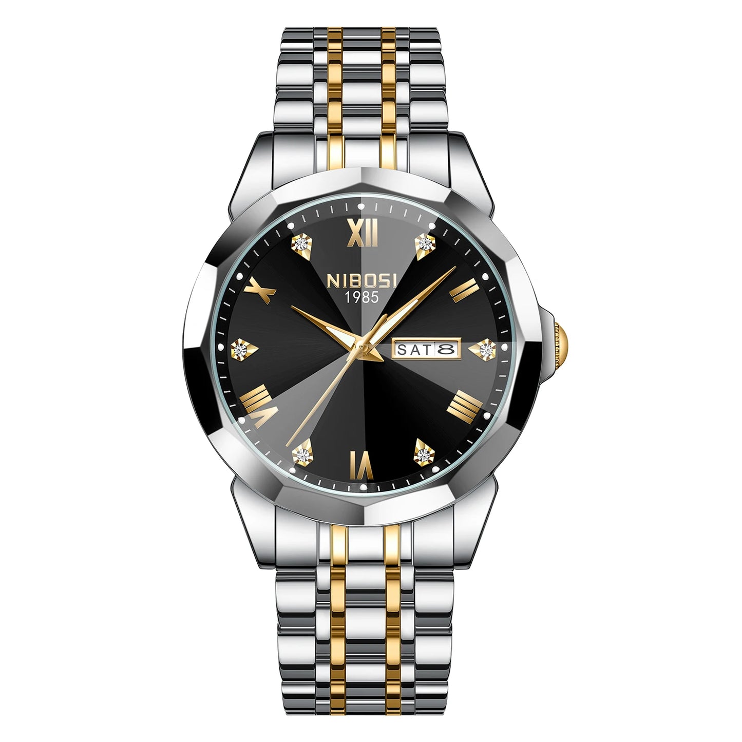 2623 Men's Luxury Stainless Steel Band Quartz Watch Waterproof Luminous Business Wristwatch with Dial Mechanical Type for Men