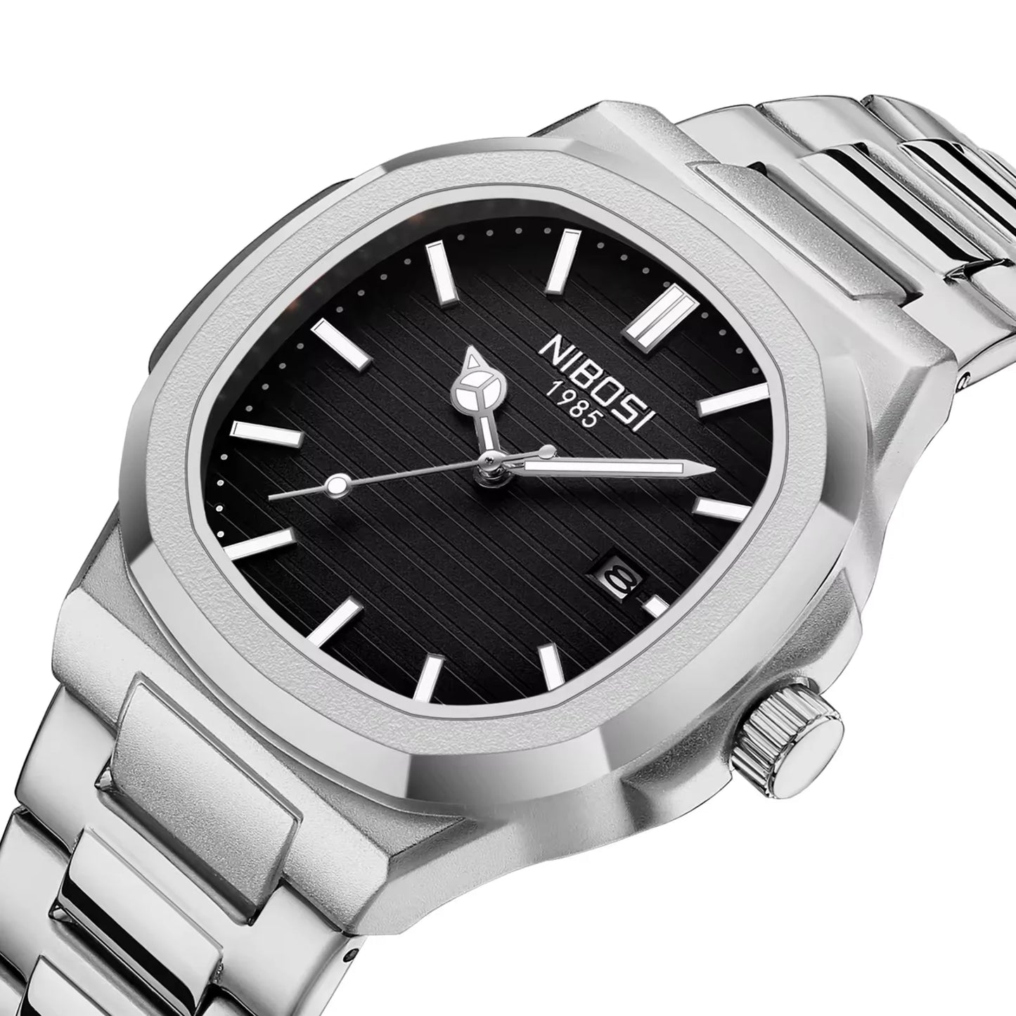 NIBOSI 2632 Fashion Luxury New Design Stainless Steel Band Alloy Case Movement Waterproof Mens Quartz Watch