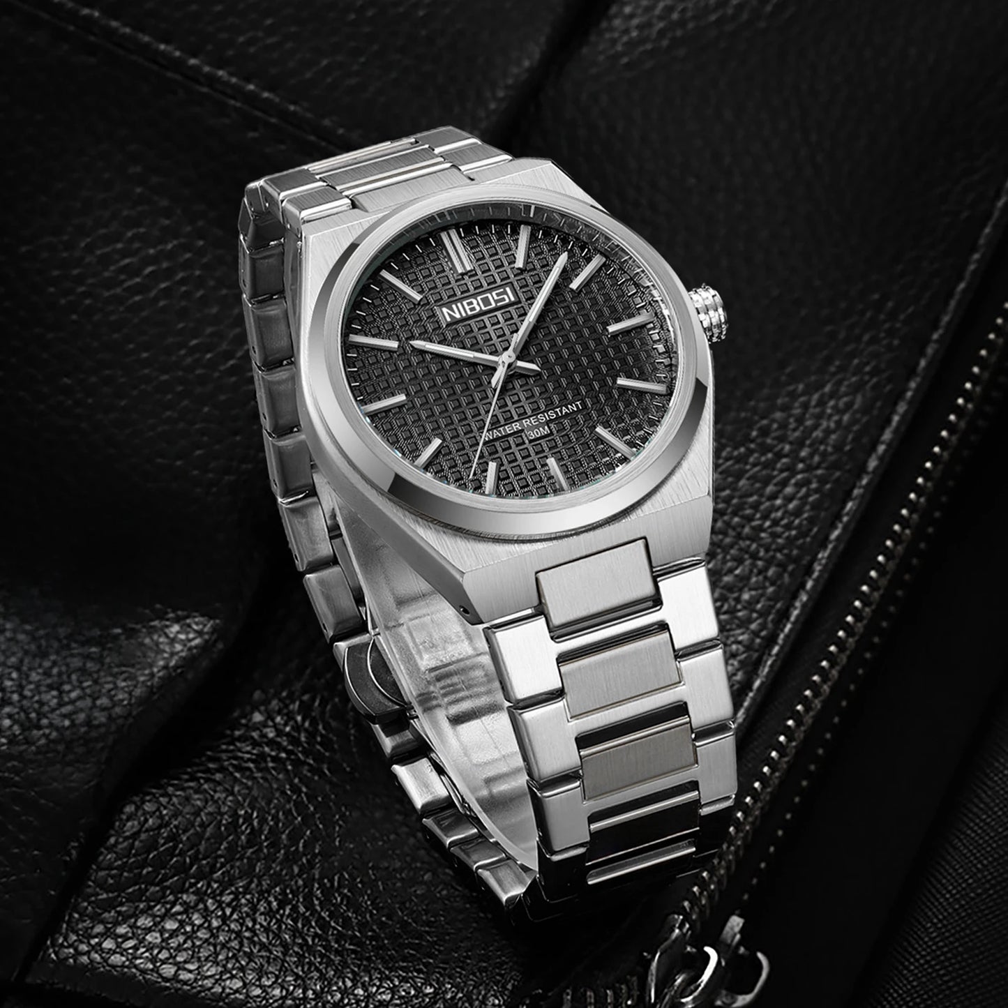 NIBOSI 2663 Watch Factory Customized Design OEM ODM Service Chronograph Stainless SteelMens Quartz Watch