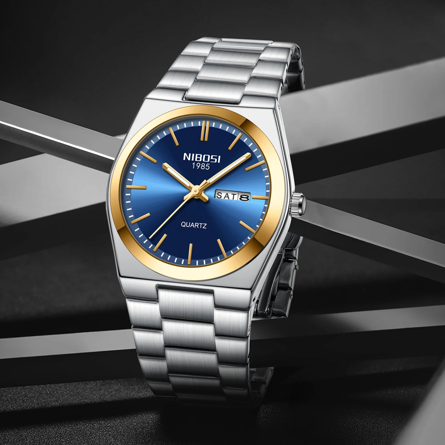 Nibosi 2658 Simple Business Design Men Quartz Watch High Quality Stainless Steel Band Waterproof Wristwatches