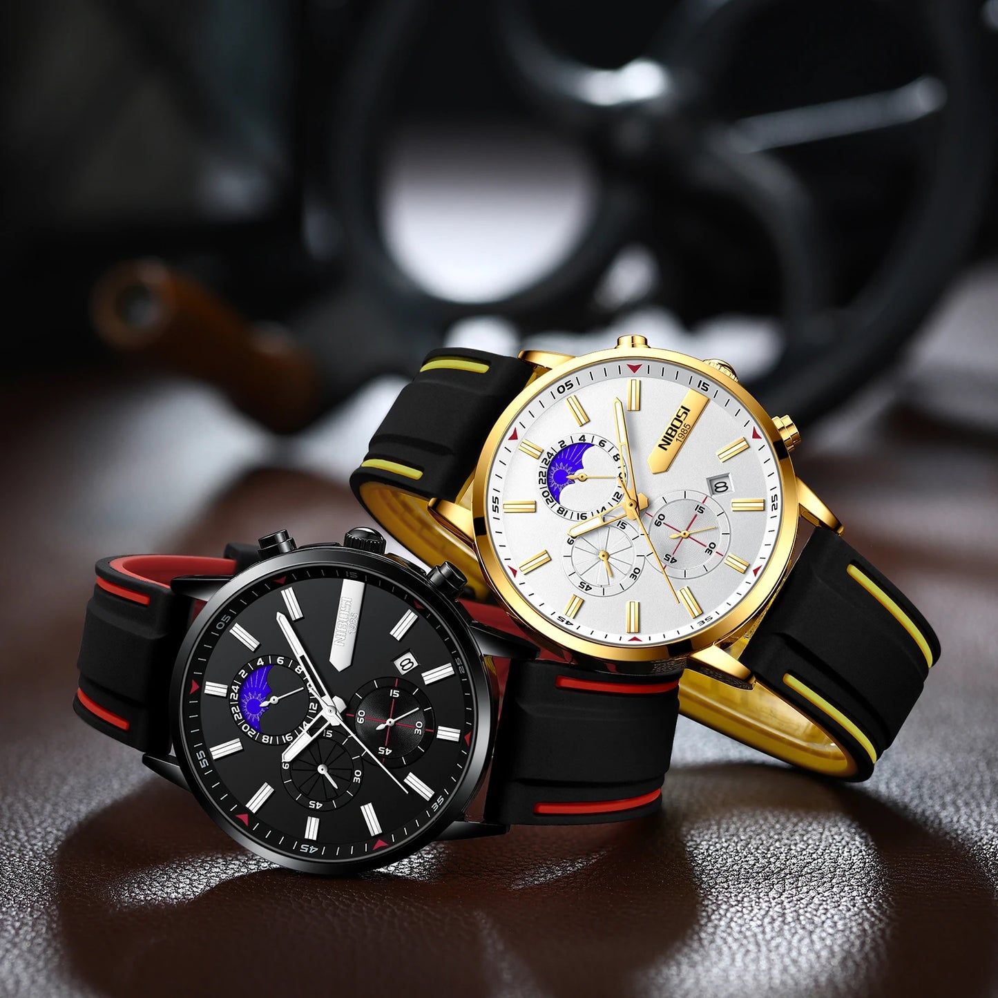 NIBOSI 2501 Sport Chronograph Mens Watches Top Brand Luxury Quartz Clock Waterproof Luminous Watch Men Relogio Masculino
