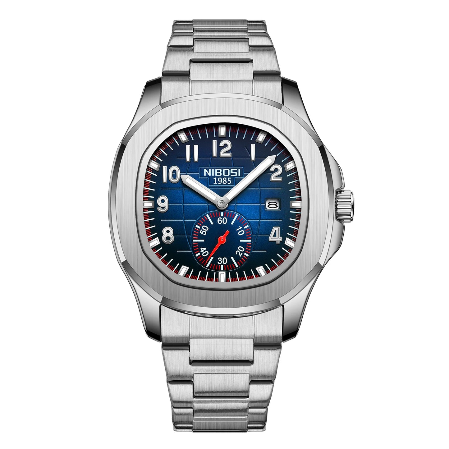 NIBOSI 2653 Classic Quartz Date Men Wristwatches Square Alloy Wrist Watch Minimalist Custom Logo Watch for Men Relojes Hombre