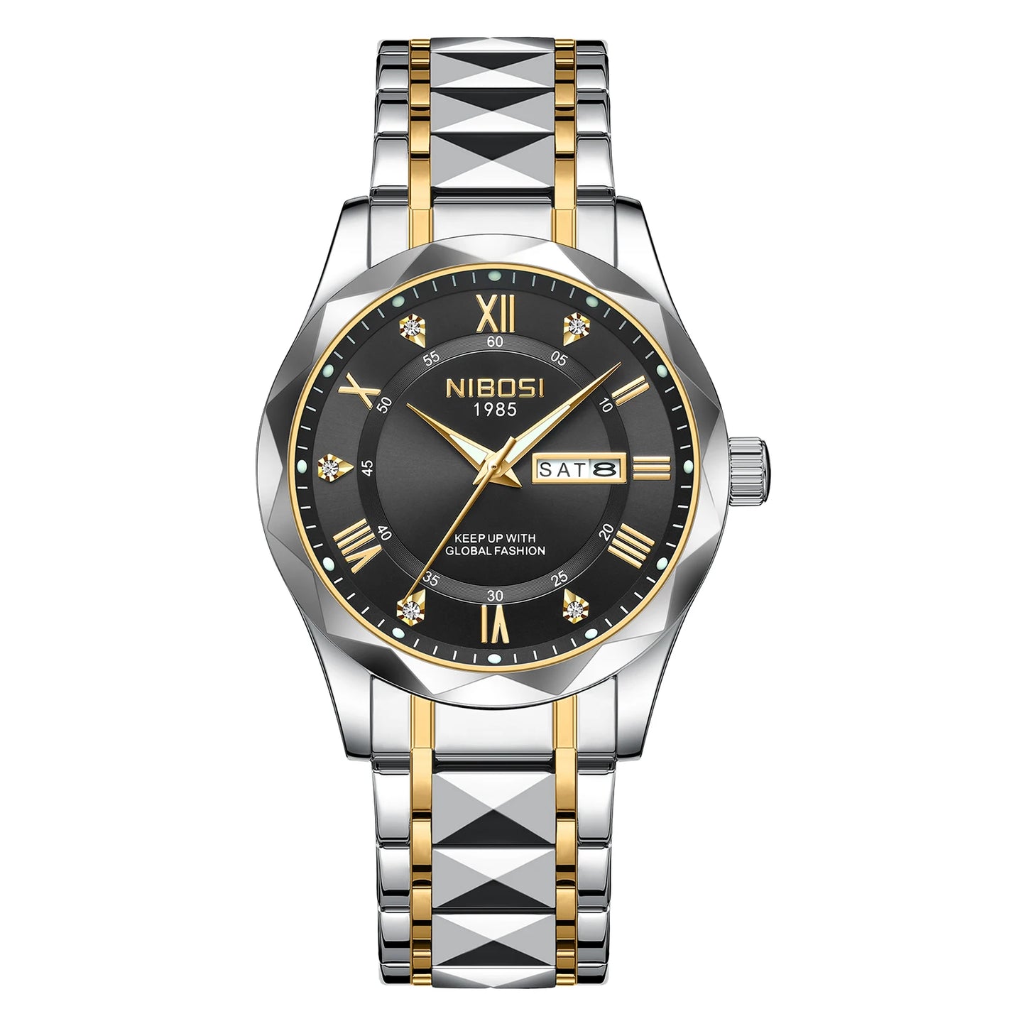 NIBOSI 2682 New Arrivals Fashion Luxury Men Watch Reloj Stainless Steel Wristwatch Waterproof Luminous Quartz Watches for Men