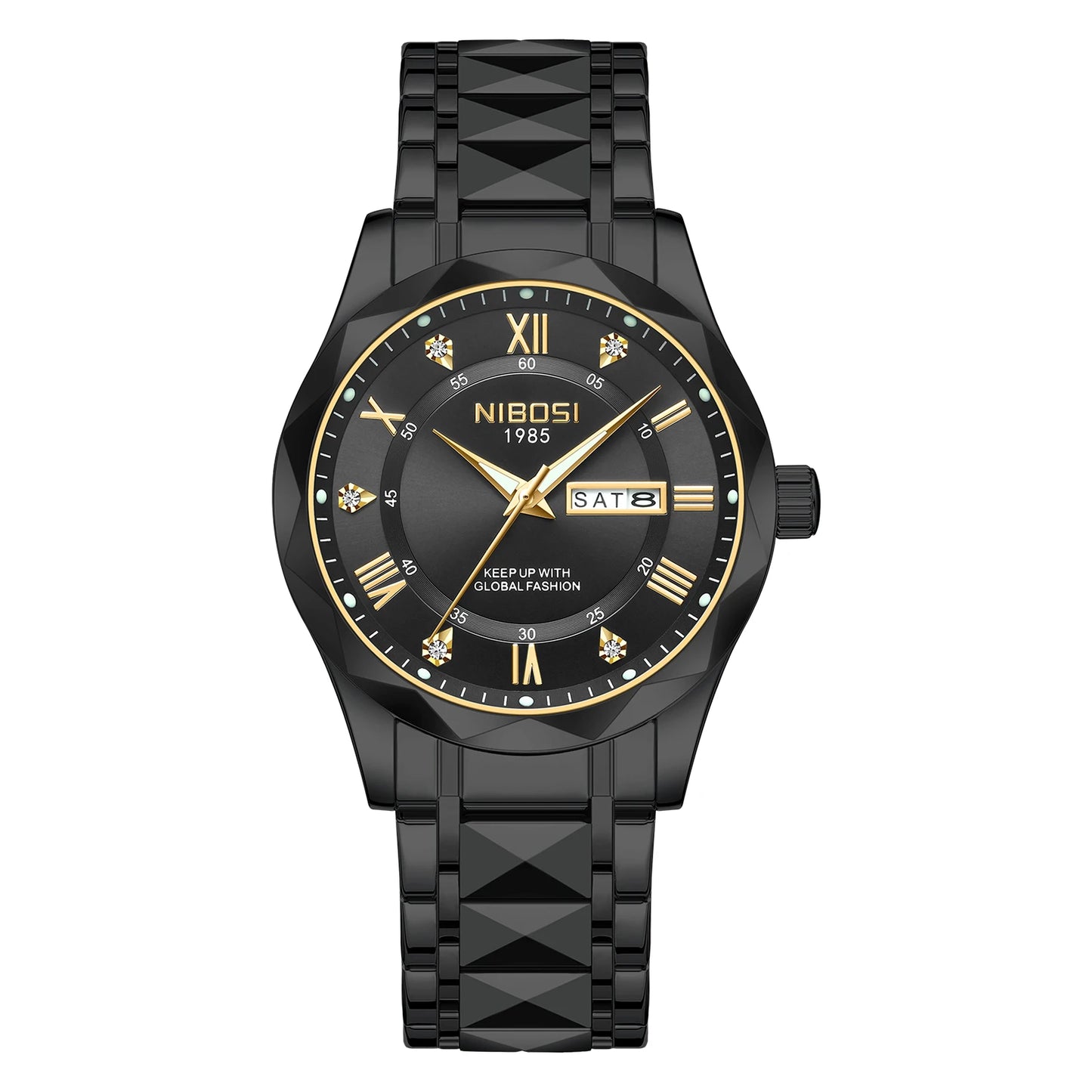 NIBOSI 2682 New Arrivals Fashion Luxury Men Watch Reloj Stainless Steel Wristwatch Waterproof Luminous Quartz Watches for Men