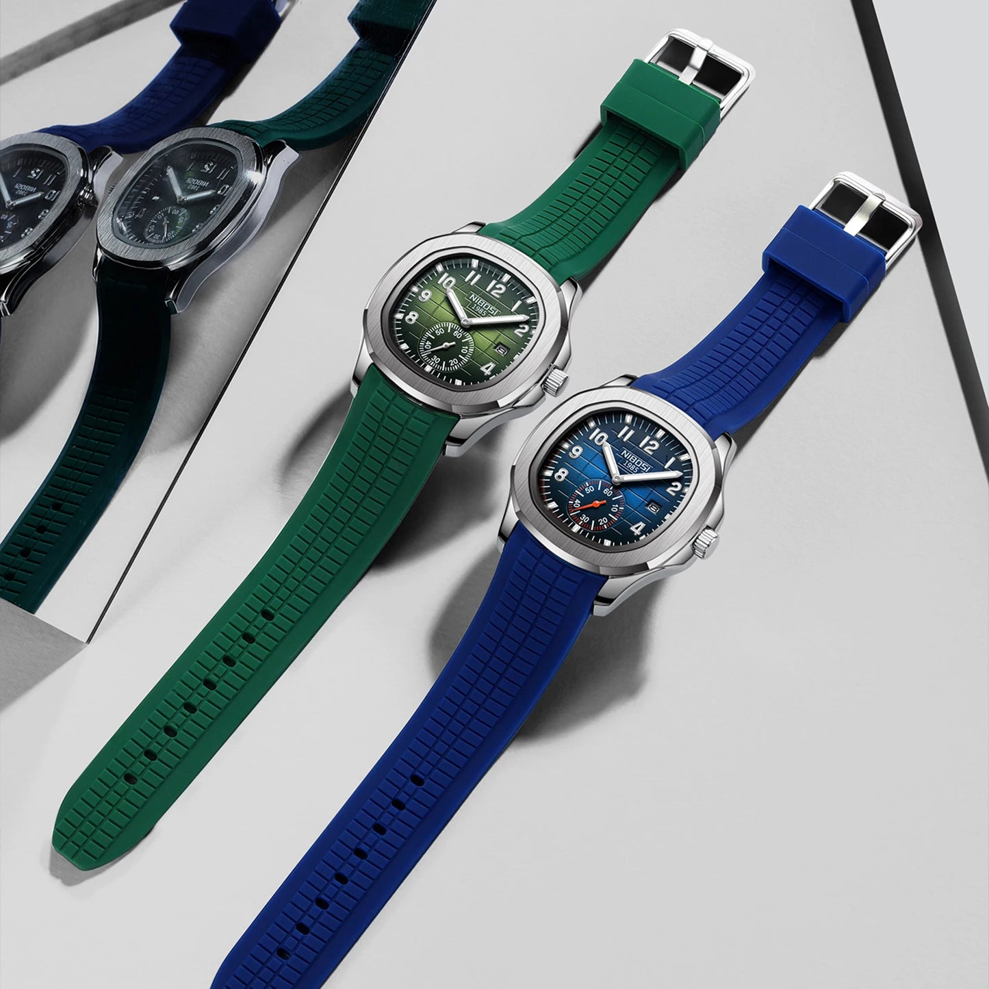 NIBOSI 2653 Classic Quartz Date Men Wristwatches Square Alloy Wrist Watch Minimalist Custom Logo Watch for Men Relojes Hombre