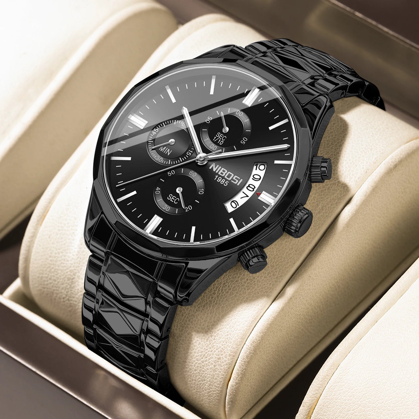 Oem Watch Supplier NIBOSI Fashion Men Business Quartz Clock Luxury Brand Analog Chronograph Quality Water Resistant WristWatch