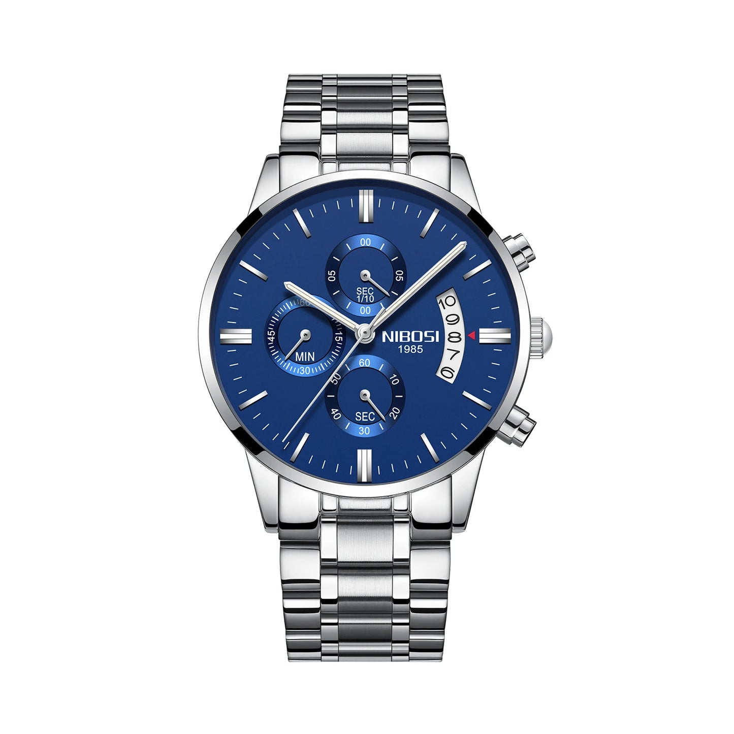 NIBOSI 2309 Wholesale Solid Stainless Steel Band Multi Function NIBOSI Mens Watch