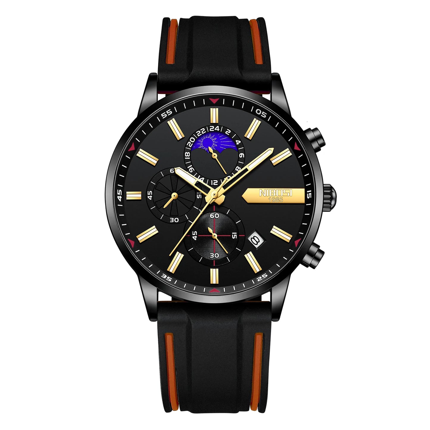 NIBOSI 2501 Sport Chronograph Mens Watches Top Brand Luxury Quartz Clock Waterproof Luminous Watch Men Relogio Masculino