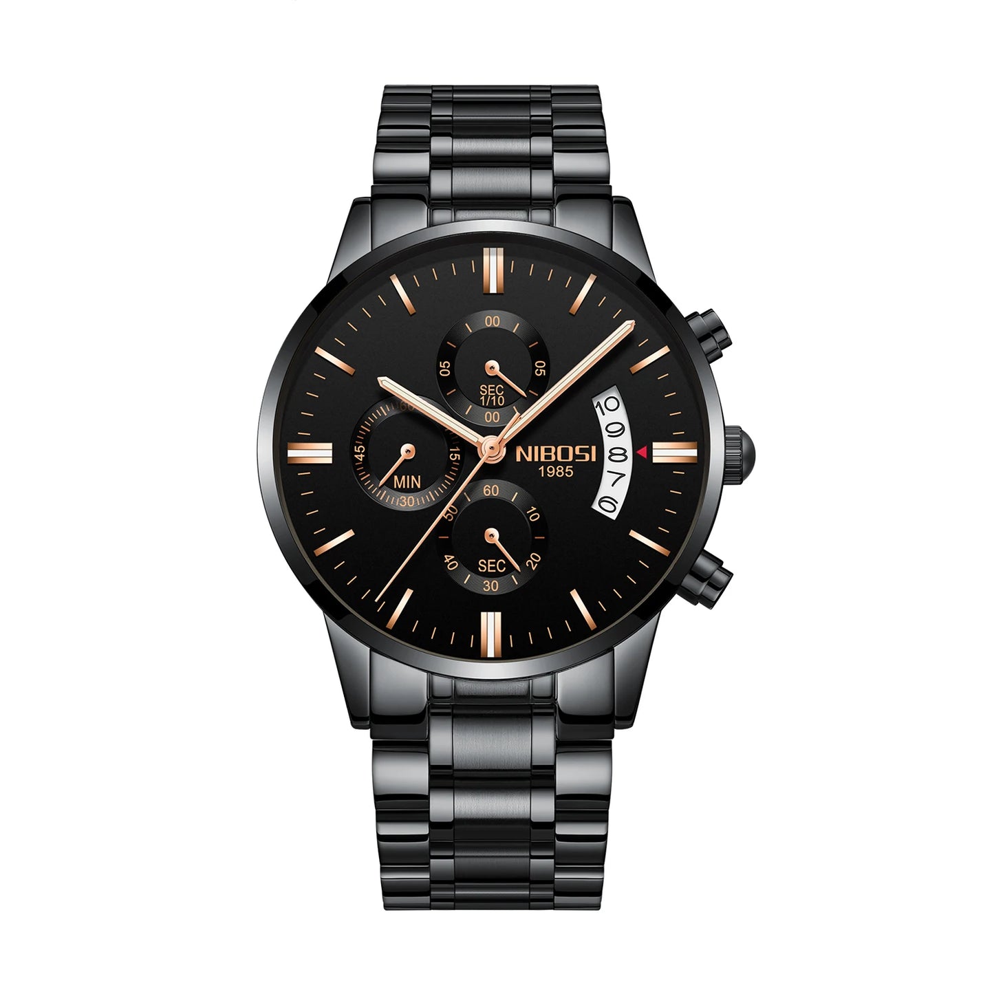 NIBOSI 2309 Wholesale Solid Stainless Steel Band Multi Function NIBOSI Mens Watch