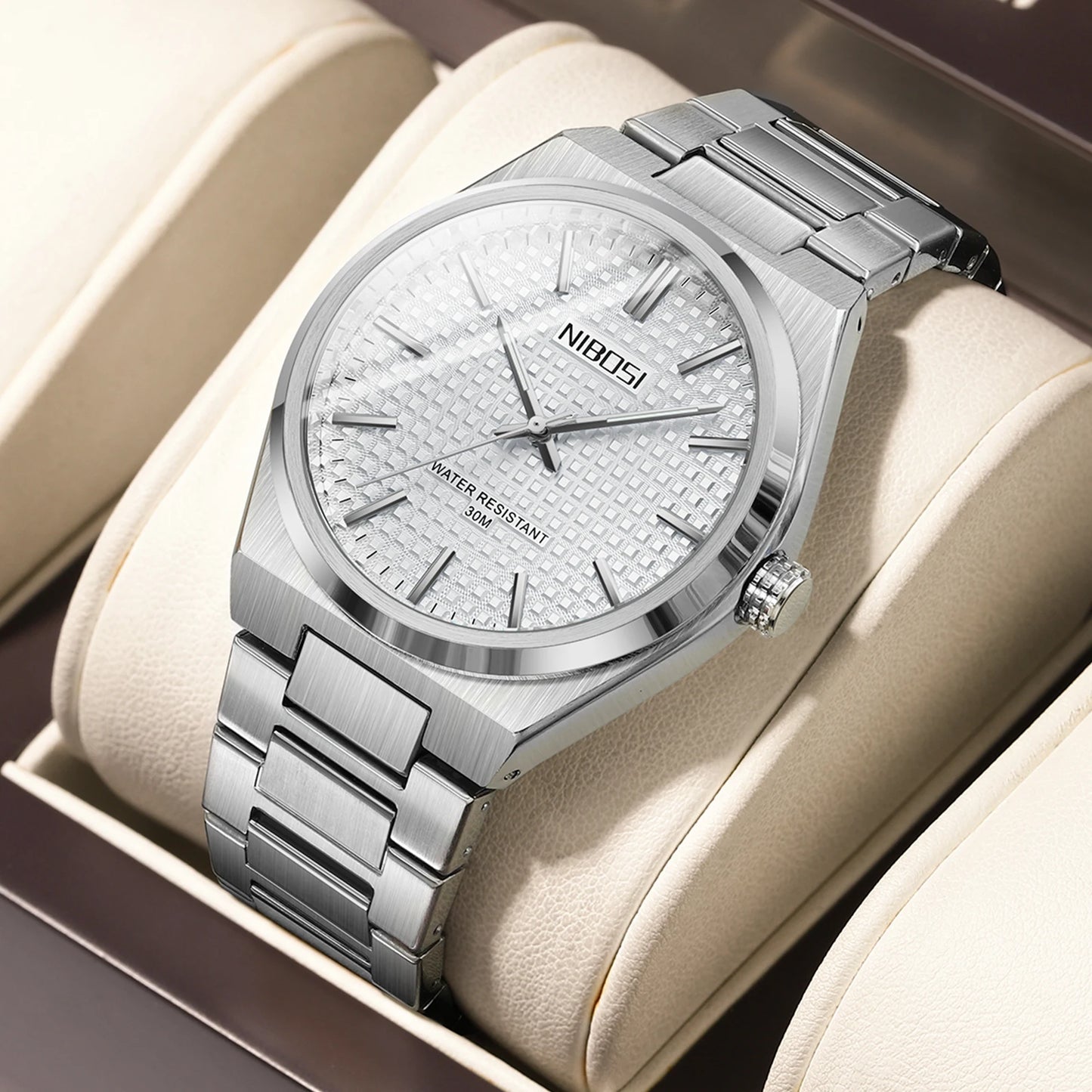 NIBOSI 2663 Watch Factory Customized Design OEM ODM Service Chronograph Stainless SteelMens Quartz Watch