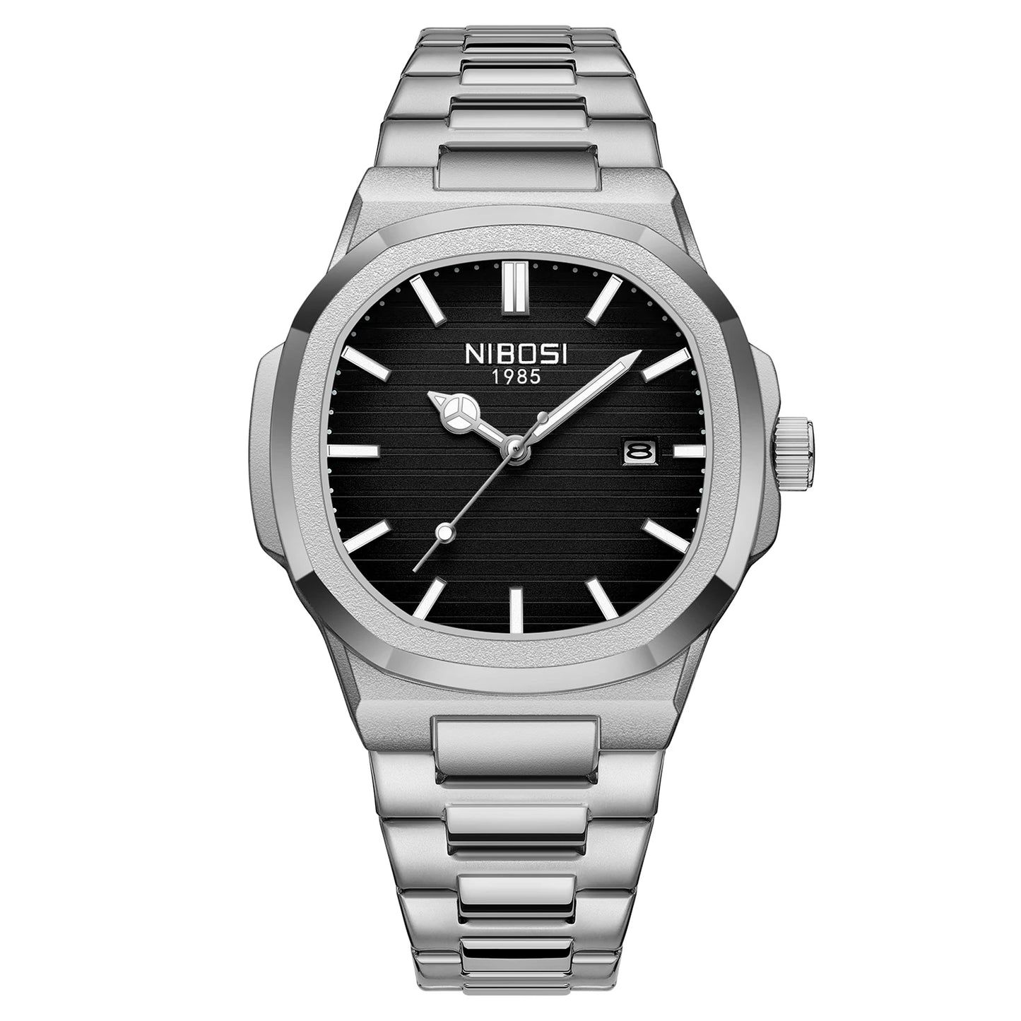 NIBOSI 2632 Fashion Luxury New Design Stainless Steel Band Alloy Case Movement Waterproof Mens Quartz Watch
