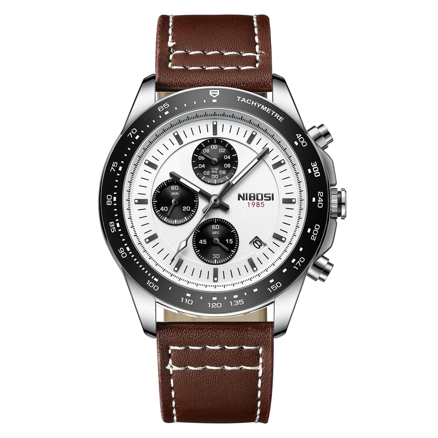 NIBOSI 2636 Men's Three-eye Business Quartz Watch Cross-border Solid Steel Band Fashion Watches Luxury Men's Wristwatch
