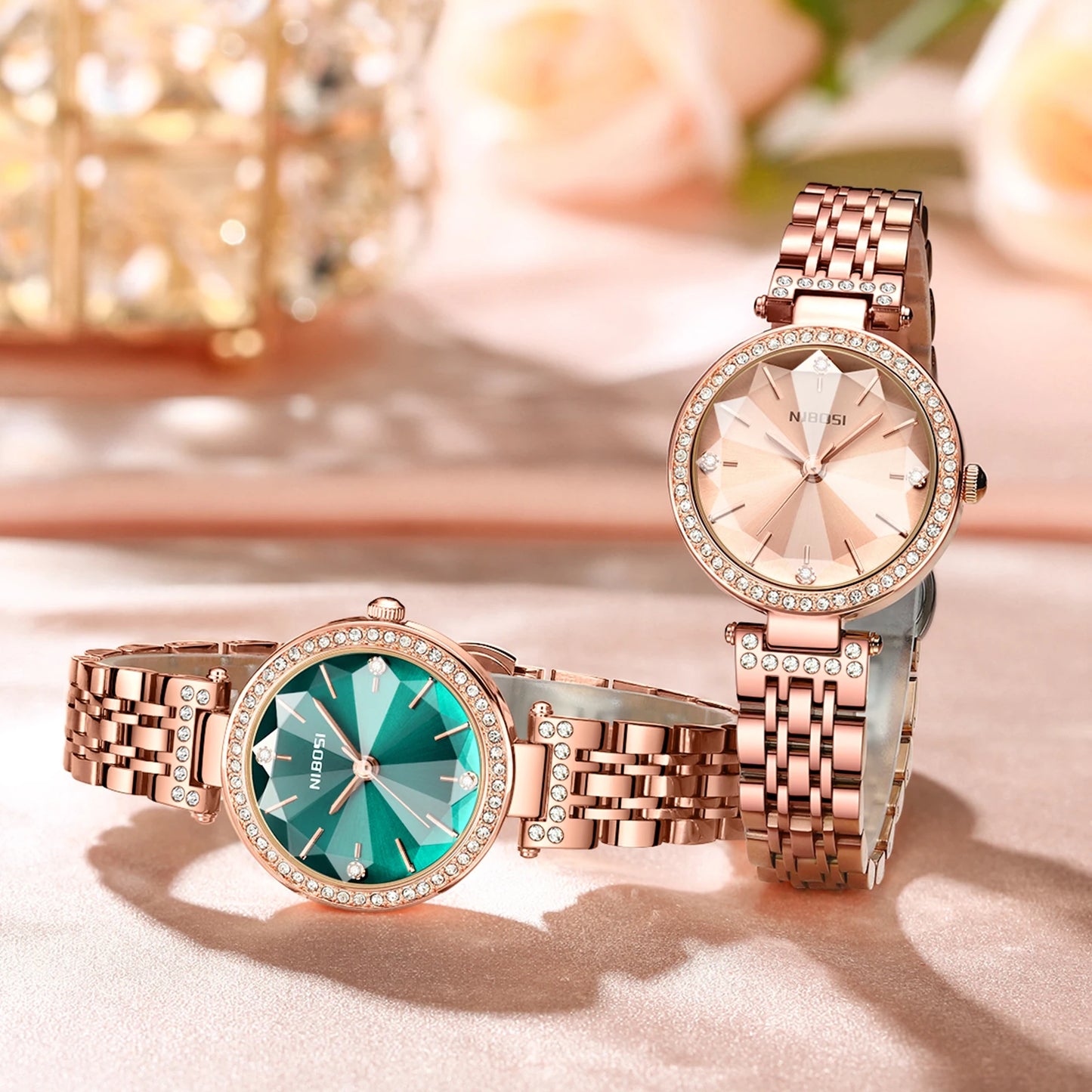 China Supplier Original NIBOSI 2622 Shiny Watches Montre Clock Watches Women Moissanite Wholesale Designer Ladies Watch