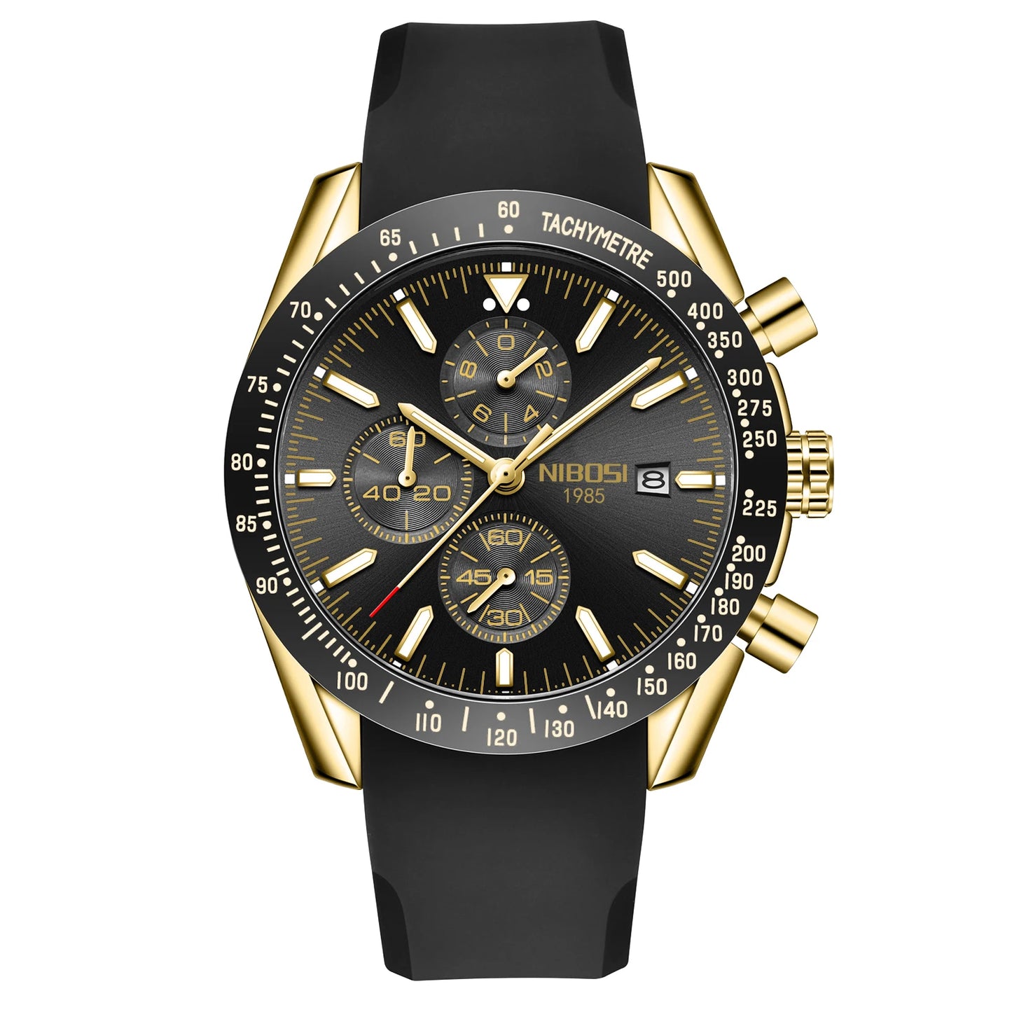 NIBOSI 2615 Chronograph Auto Date Waterproof Luminous Hands Quartz Watch With Small Three Needle