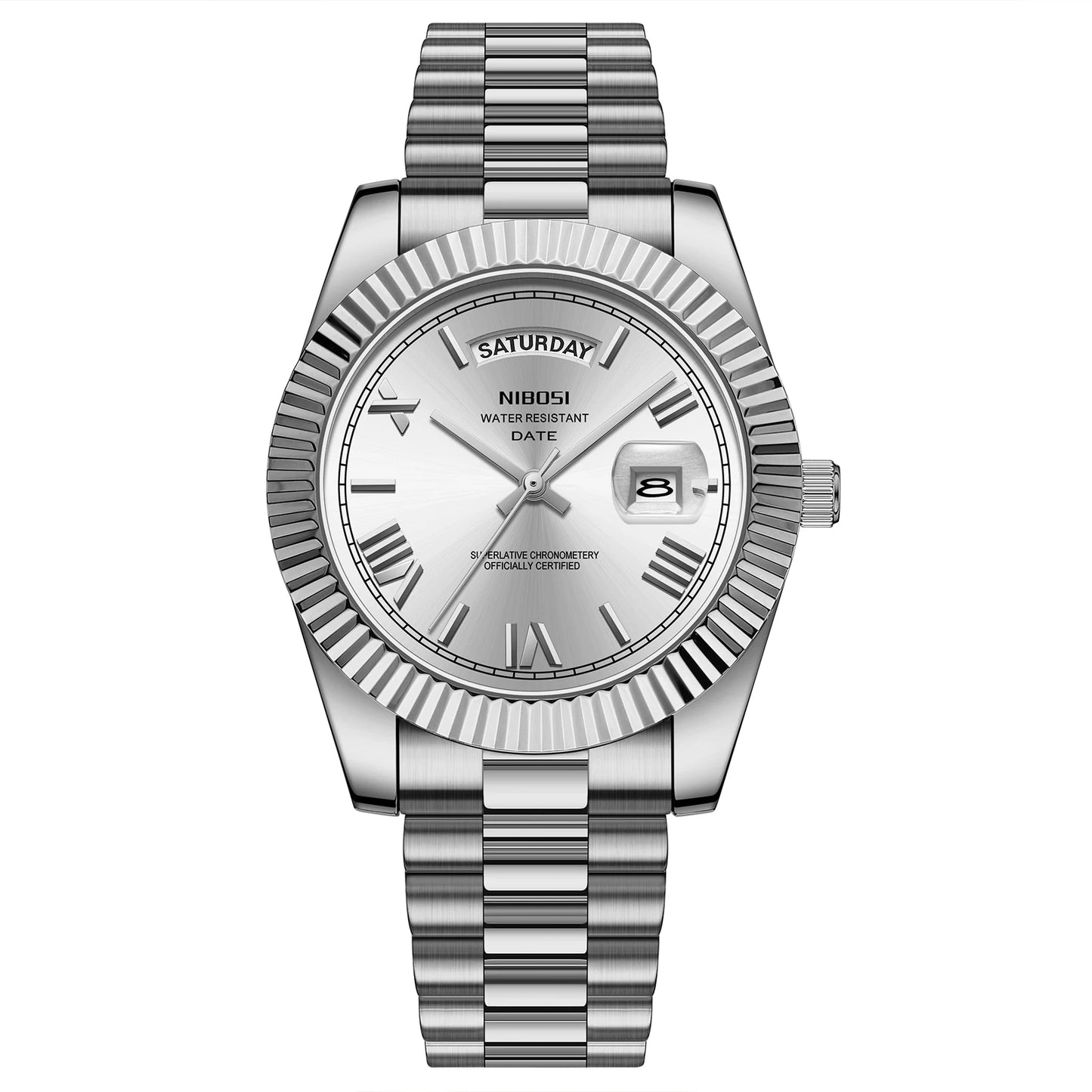 NIBOSI 2628 Customization Logo Classic Men Watch Waterproof Wristwatch OEM Stainless Steel Strap Quartz Watches