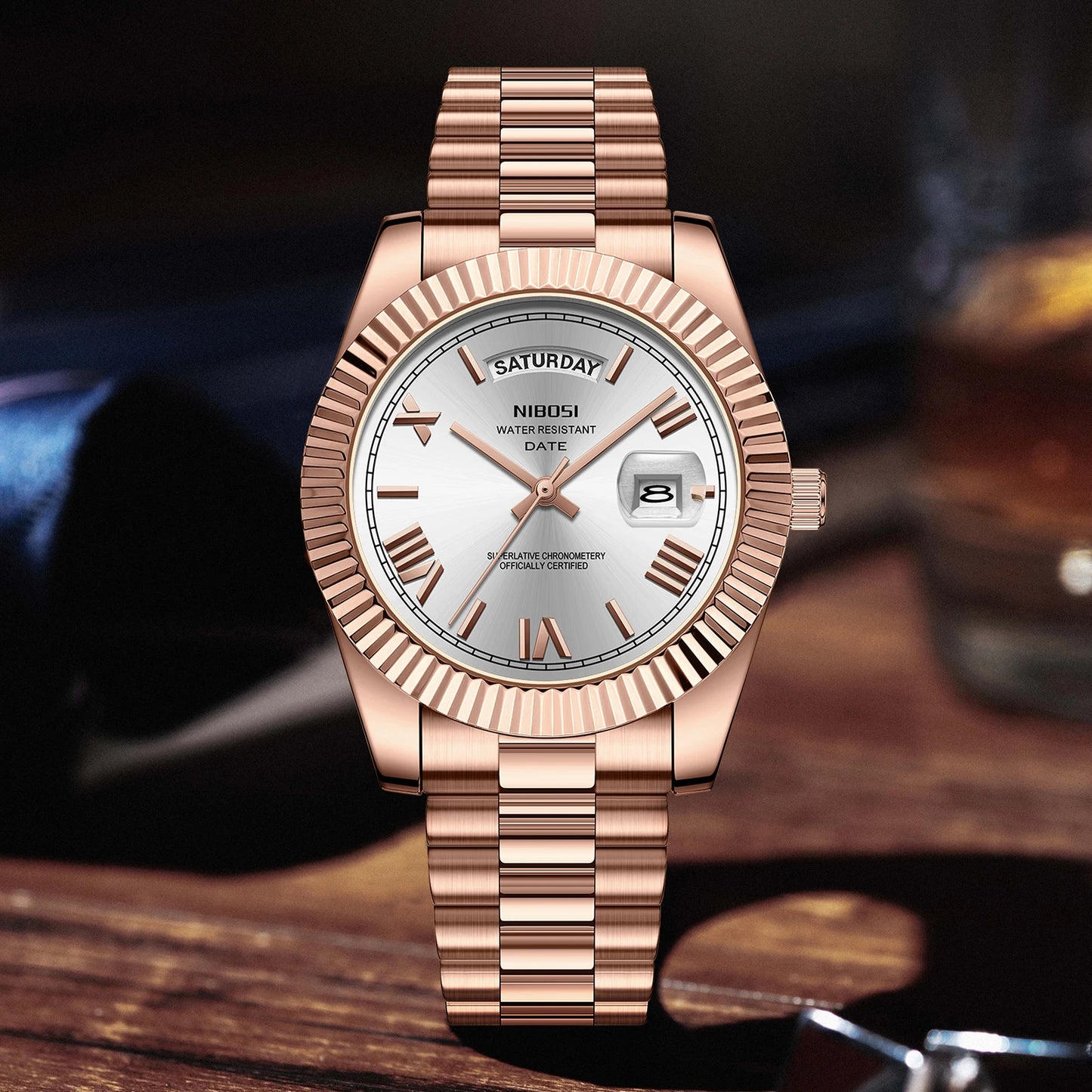 NIBOSI 2628 Customization Logo Classic Men Watch Waterproof Wristwatch OEM Stainless Steel Strap Quartz Watches