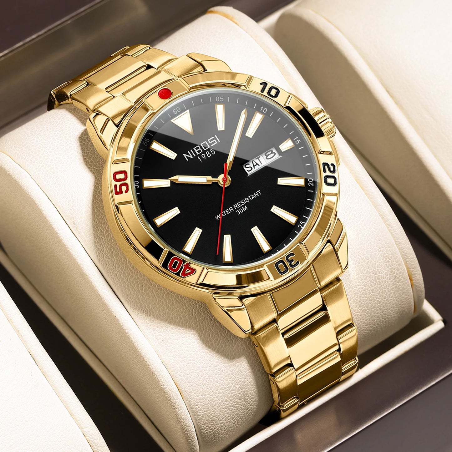 NIBOSI 2660 Top 10 Brands Made in China Male Clock Stainless Steel Band Water Resist Date Display Low Moq Casual Watch