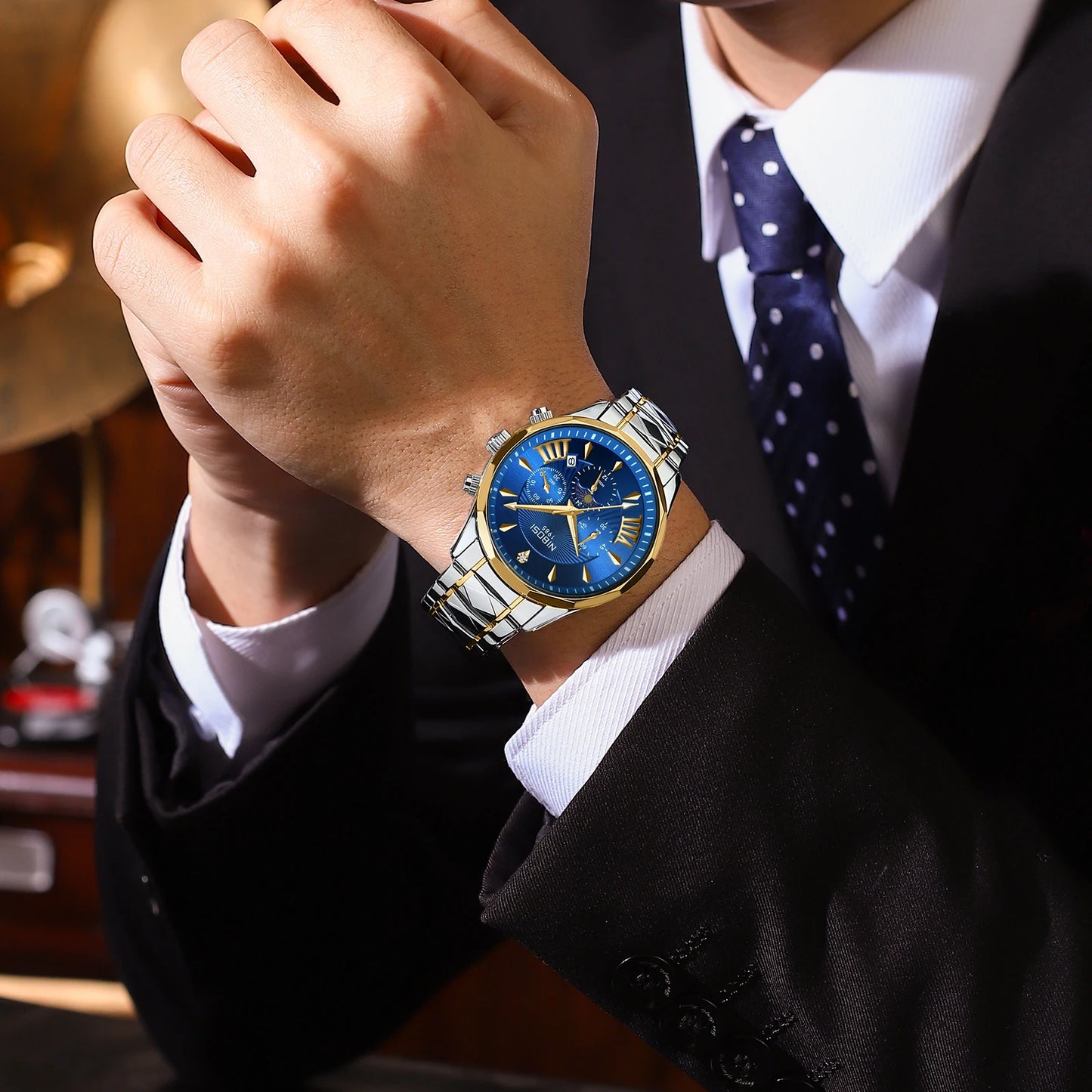 NIBOSI 2659 Private Label Chronograph Man Wristwatches Hand Watch Men Wrist Custom Logo Luxury Men Quartz Watches