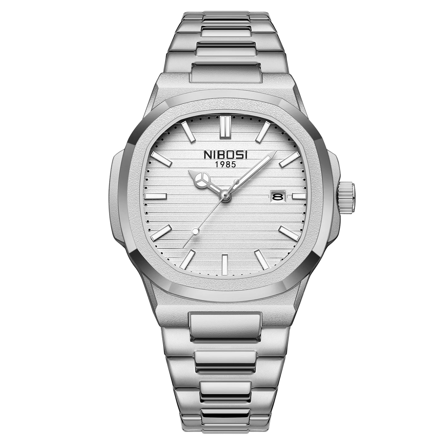NIBOSI 2632 Fashion Luxury New Design Stainless Steel Band Alloy Case Movement Waterproof Mens Quartz Watch
