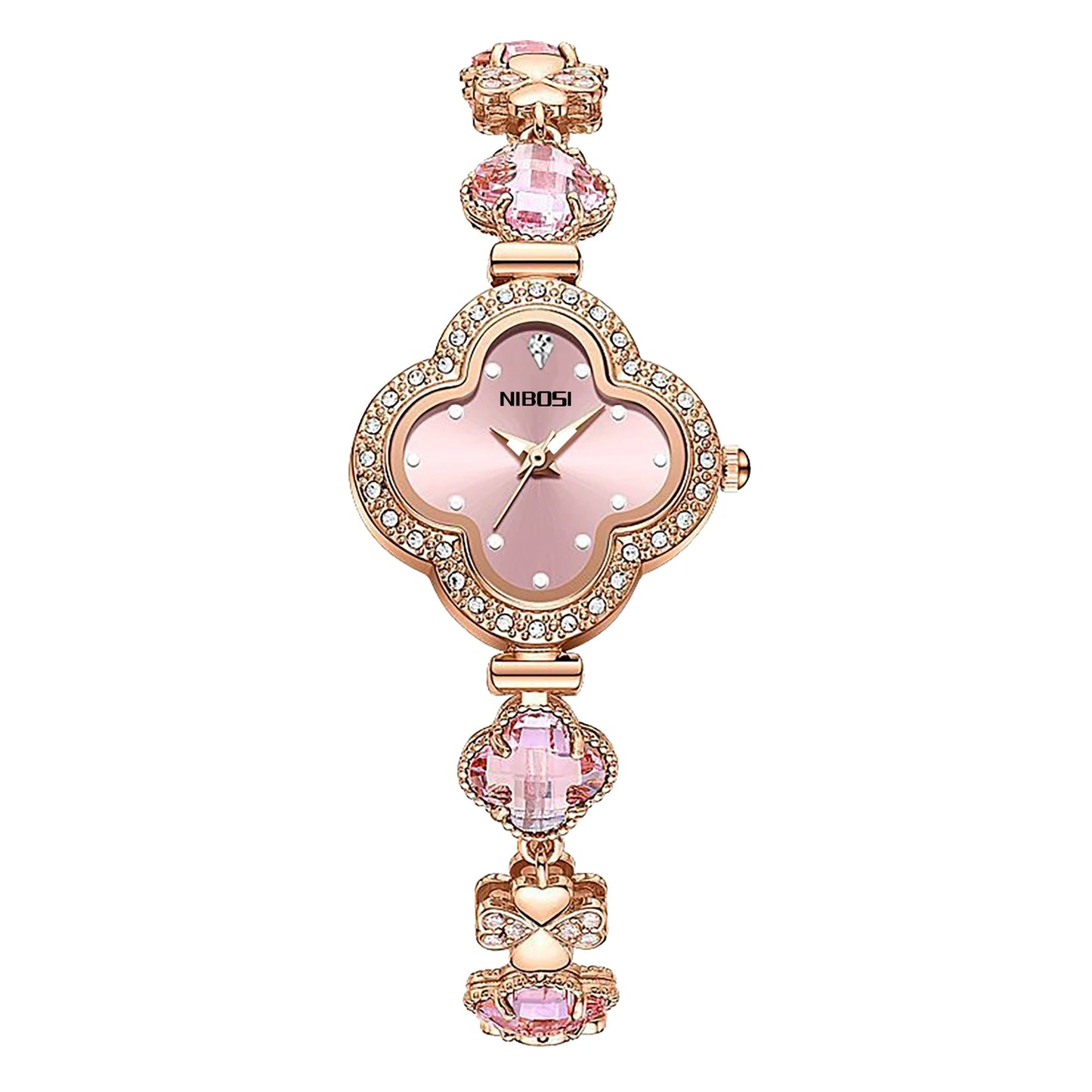 NIBOSI 2617L Four-leaf Bracelet Lady Watches Luxury Design 2023 Vintage Women Watch
