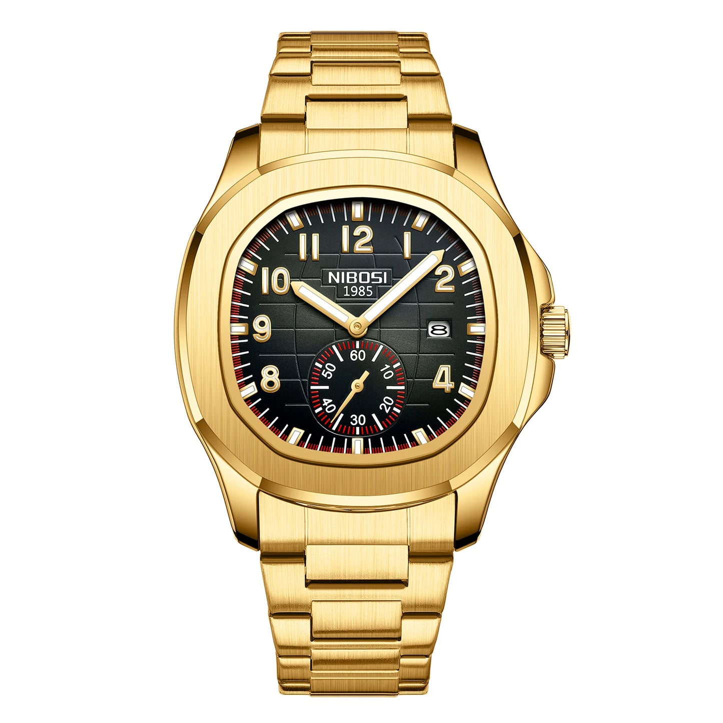 NIBOSI 2653 Classic Quartz Date Men Wristwatches Square Alloy Wrist Watch Minimalist Custom Logo Watch for Men Relojes Hombre