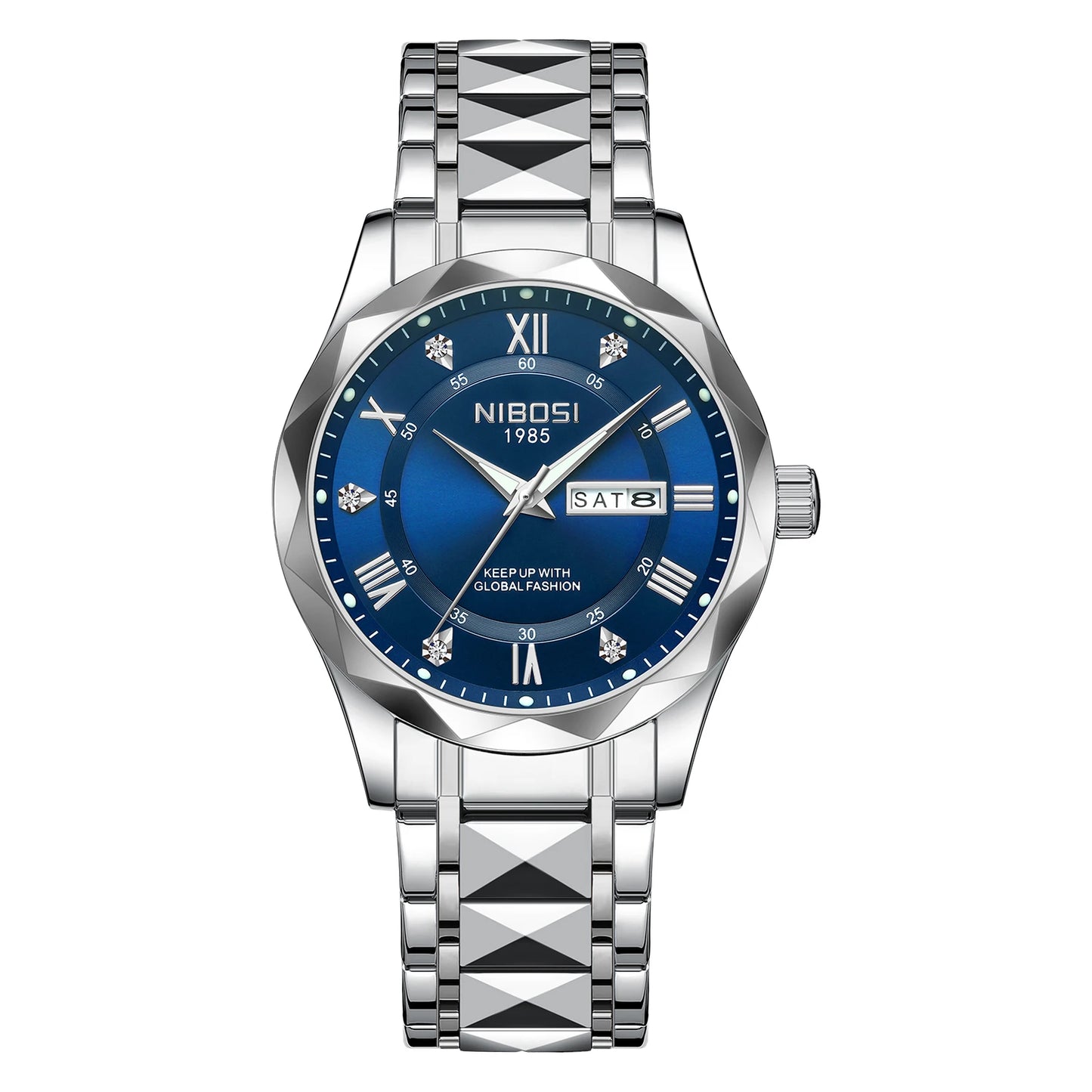 NIBOSI 2682 New Arrivals Fashion Luxury Men Watch Reloj Stainless Steel Wristwatch Waterproof Luminous Quartz Watches for Men