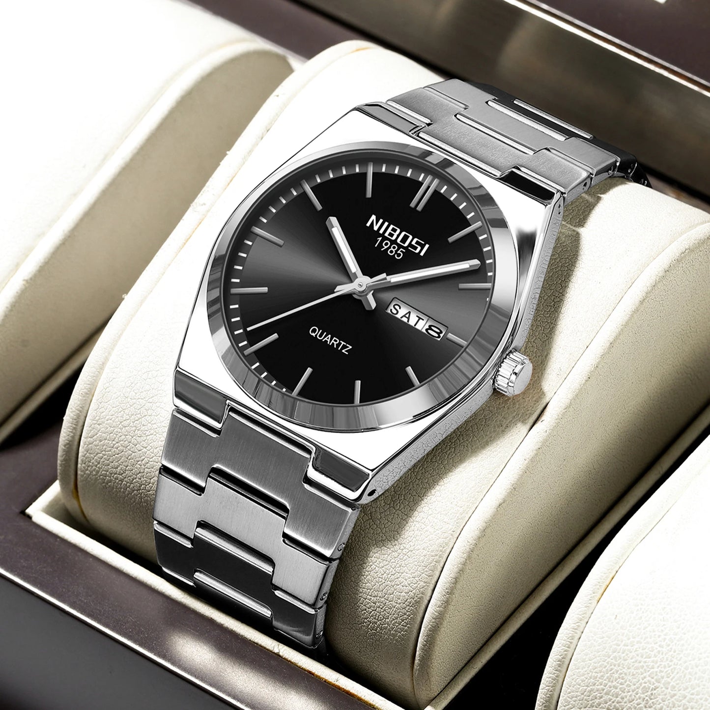Nibosi 2658 Simple Business Design Men Quartz Watch High Quality Stainless Steel Band Waterproof Wristwatches