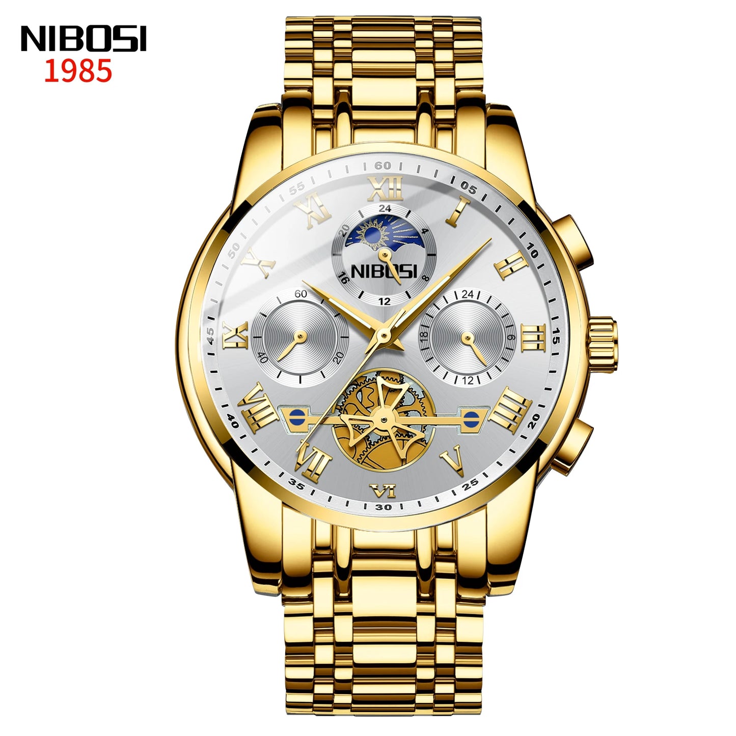 NIBOSI 2507 Customize Logo OEM Stainless Steel Men Quartz Watch Hombre Wristwatch Elegance Male Watches