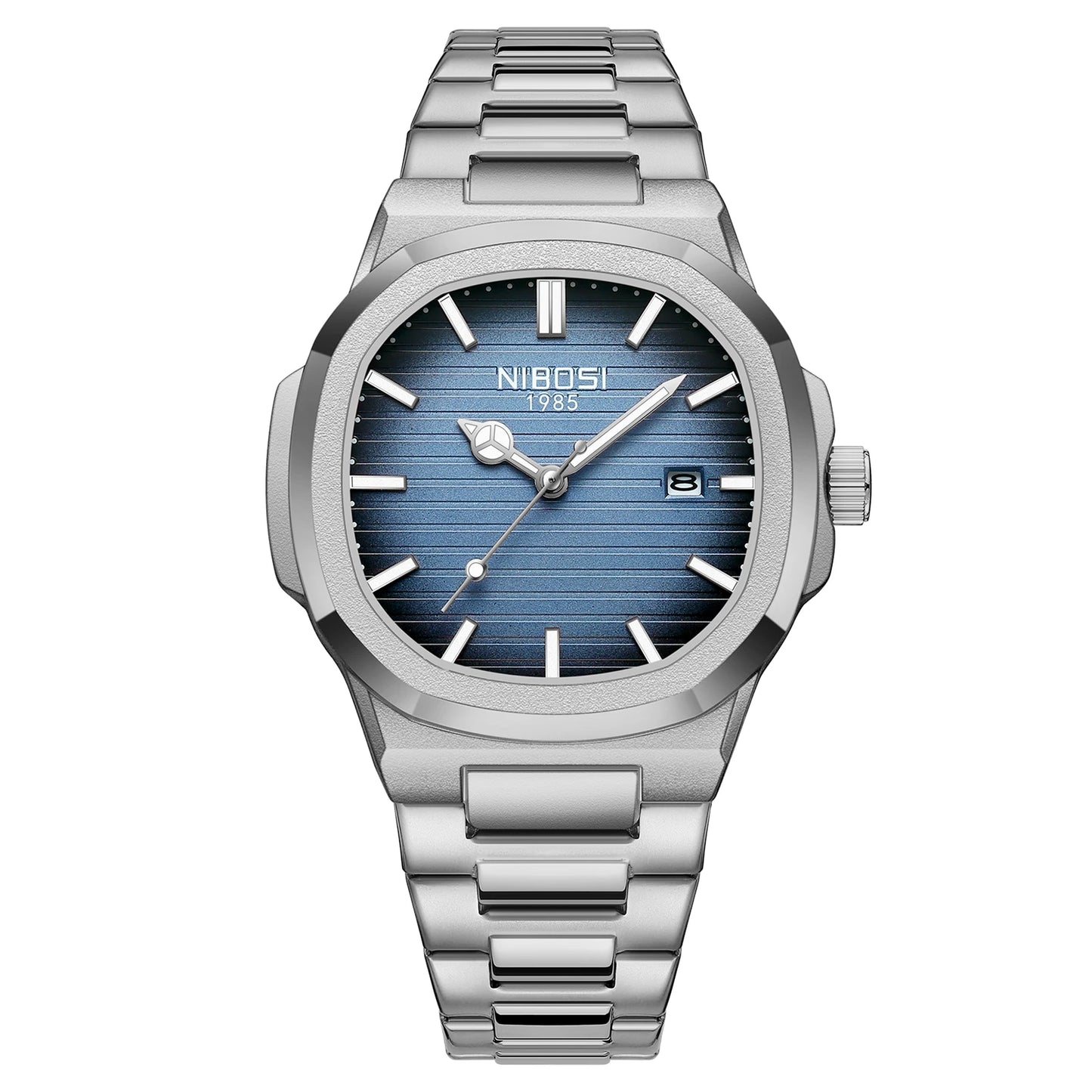 NIBOSI 2632 Fashion Luxury New Design Stainless Steel Band Alloy Case Movement Waterproof Mens Quartz Watch