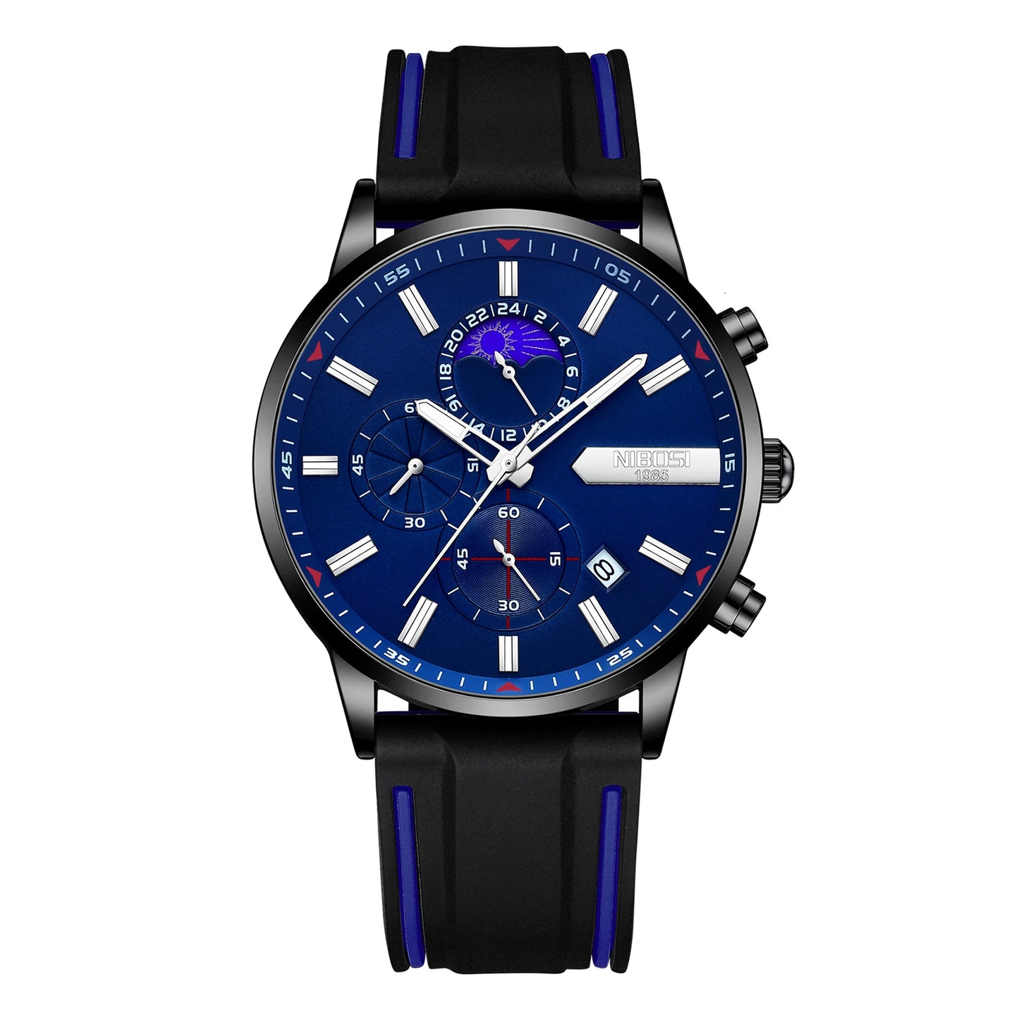 NIBOSI 2501 Sport Chronograph Mens Watches Top Brand Luxury Quartz Clock Waterproof Luminous Watch Men Relogio Masculino