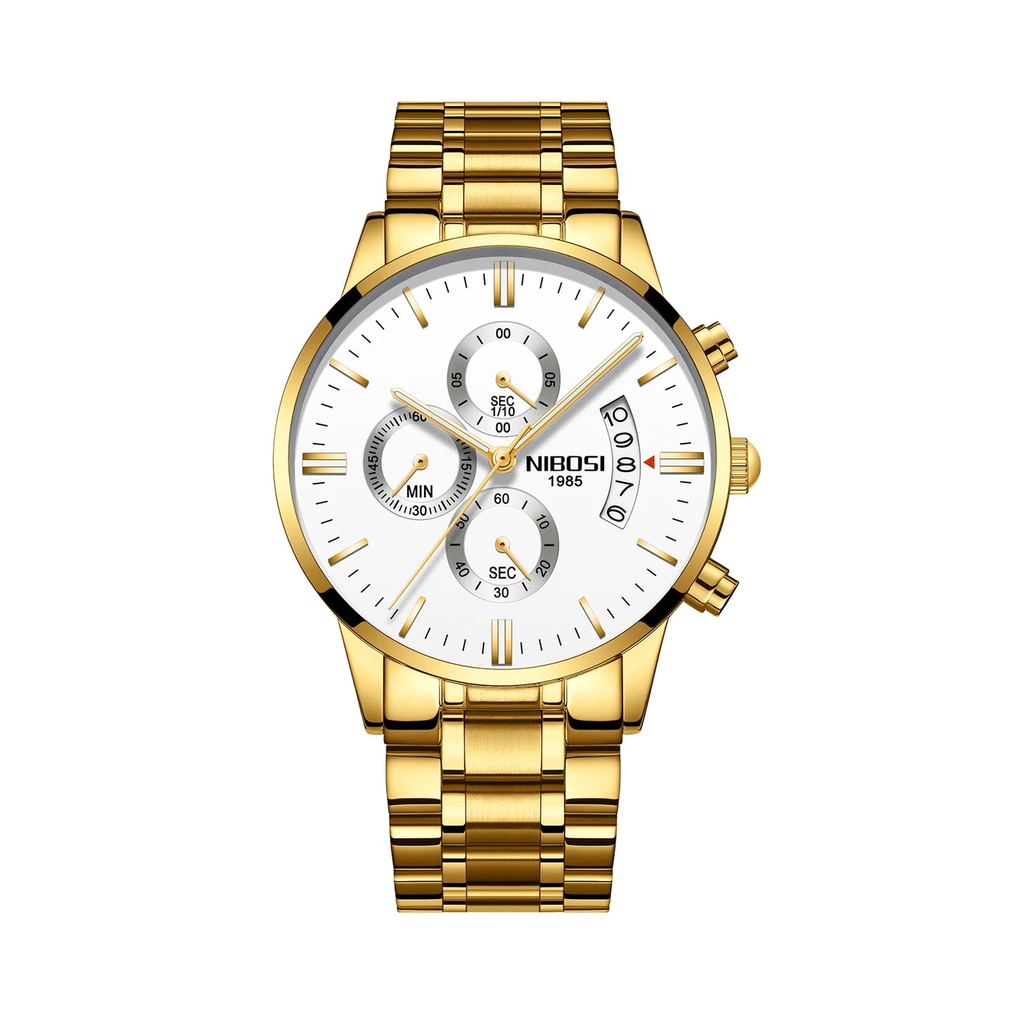 NIBOSI 2309 Wholesale Solid Stainless Steel Band Multi Function NIBOSI Mens Watch
