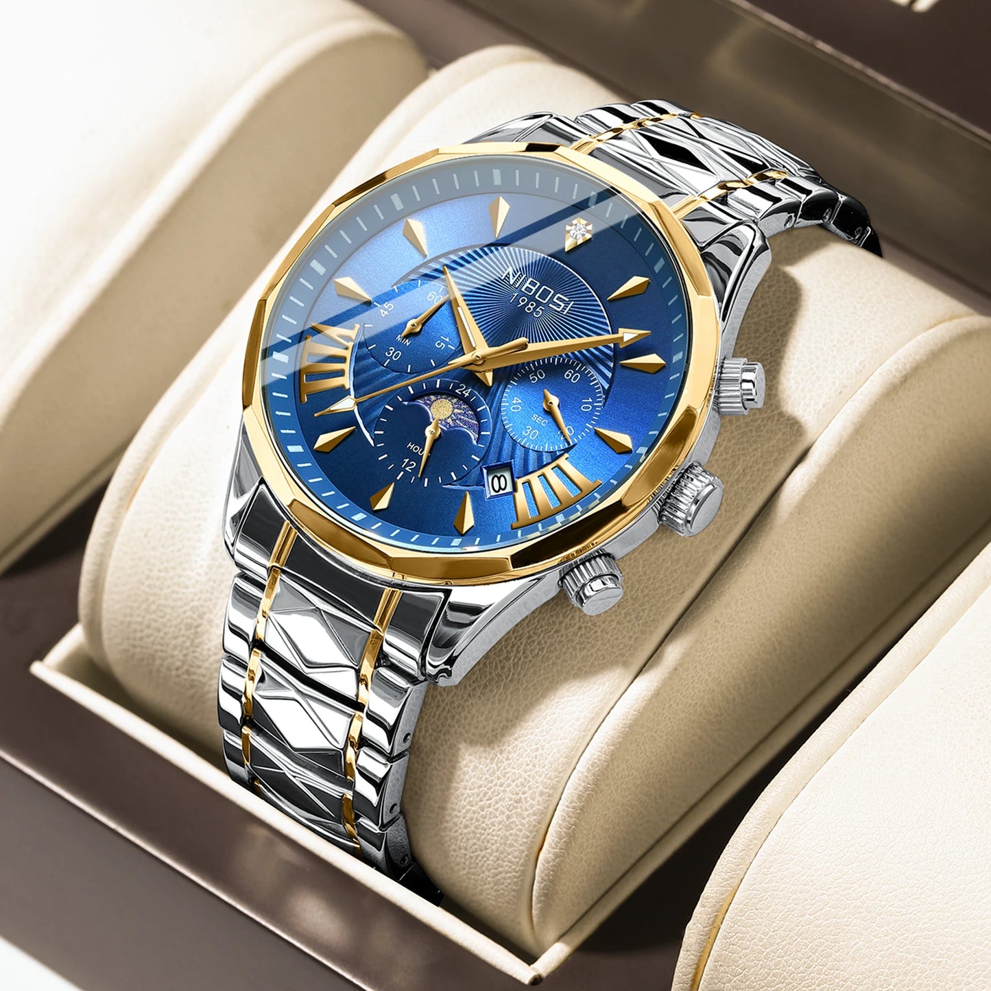 NIBOSI 2659 Private Label Chronograph Man Wristwatches Hand Watch Men Wrist Custom Logo Luxury Men Quartz Watches