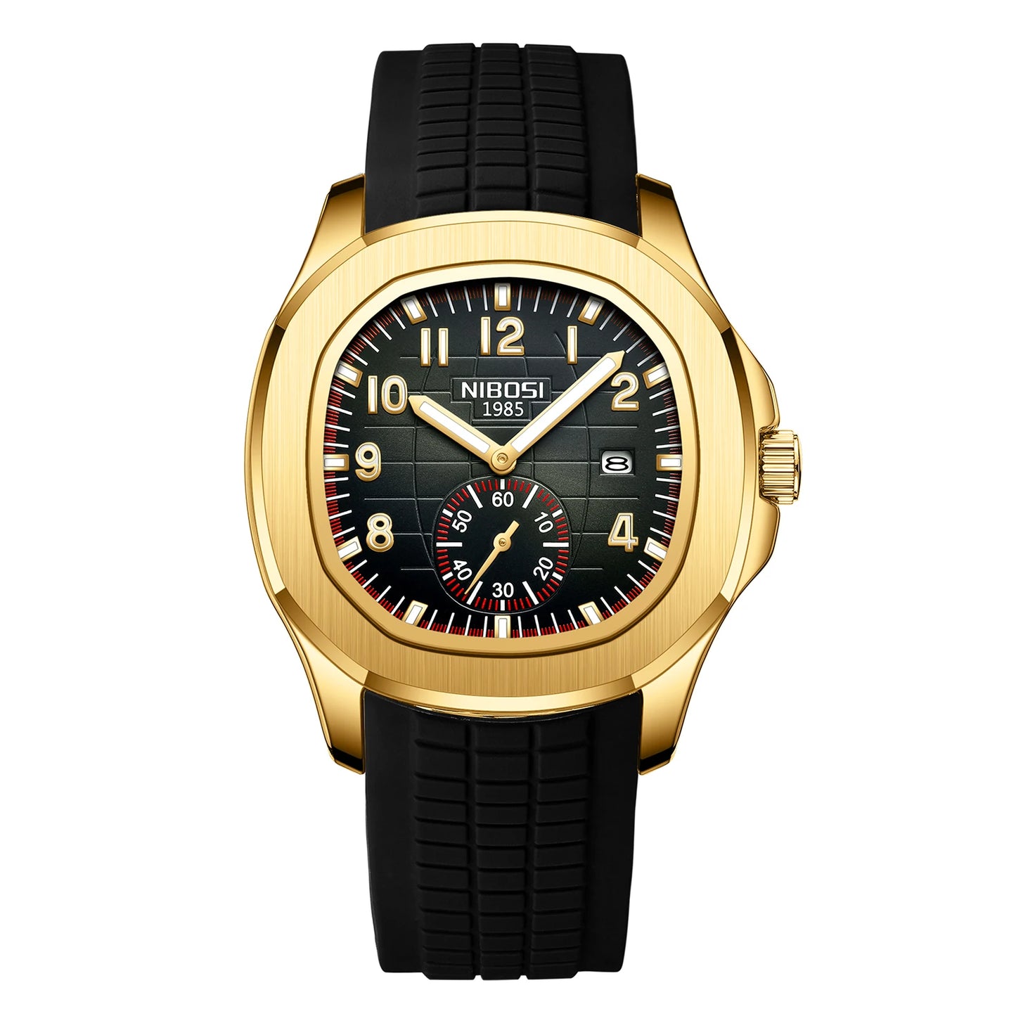 NIBOSI 2653 Classic Quartz Date Men Wristwatches Square Alloy Wrist Watch Minimalist Custom Logo Watch for Men Relojes Hombre
