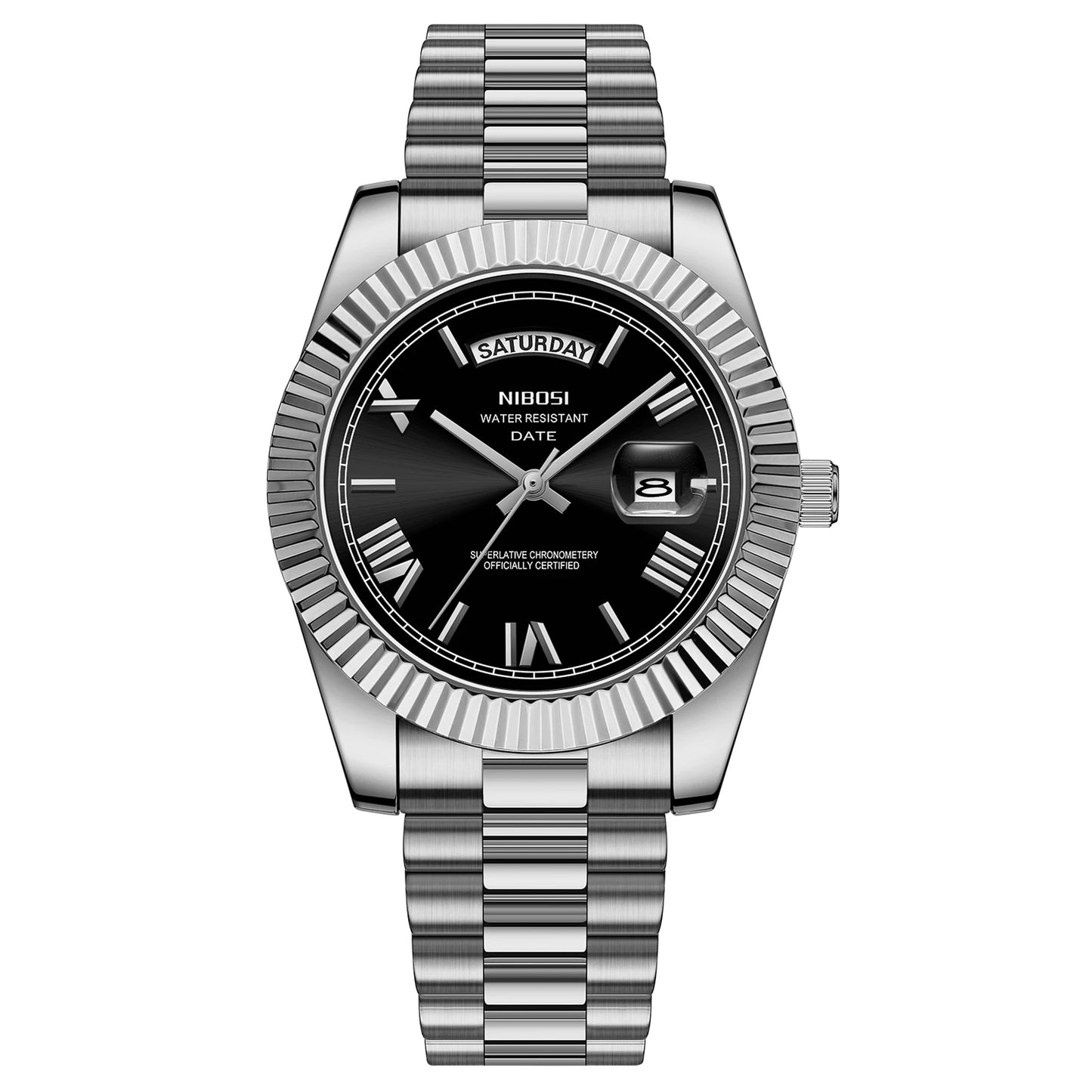 NIBOSI 2628 Customization Logo Classic Men Watch Waterproof Wristwatch OEM Stainless Steel Strap Quartz Watches