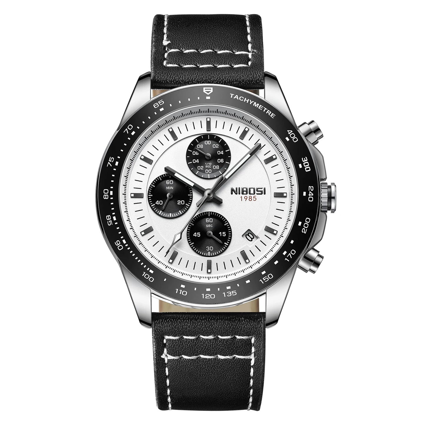 NIBOSI 2636 Men's Three-eye Business Quartz Watch Cross-border Solid Steel Band Fashion Watches Luxury Men's Wristwatch
