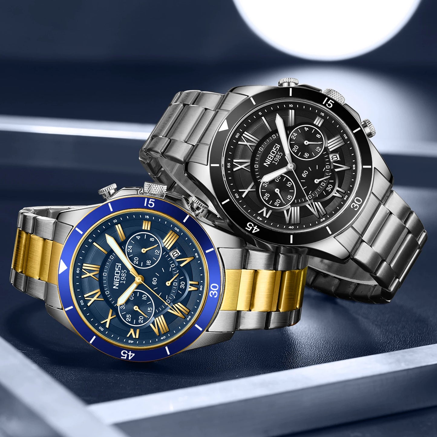 NIBOSI 2652 Fashion Mens High Quality Waterproof Rubber Strap Quartz Watch