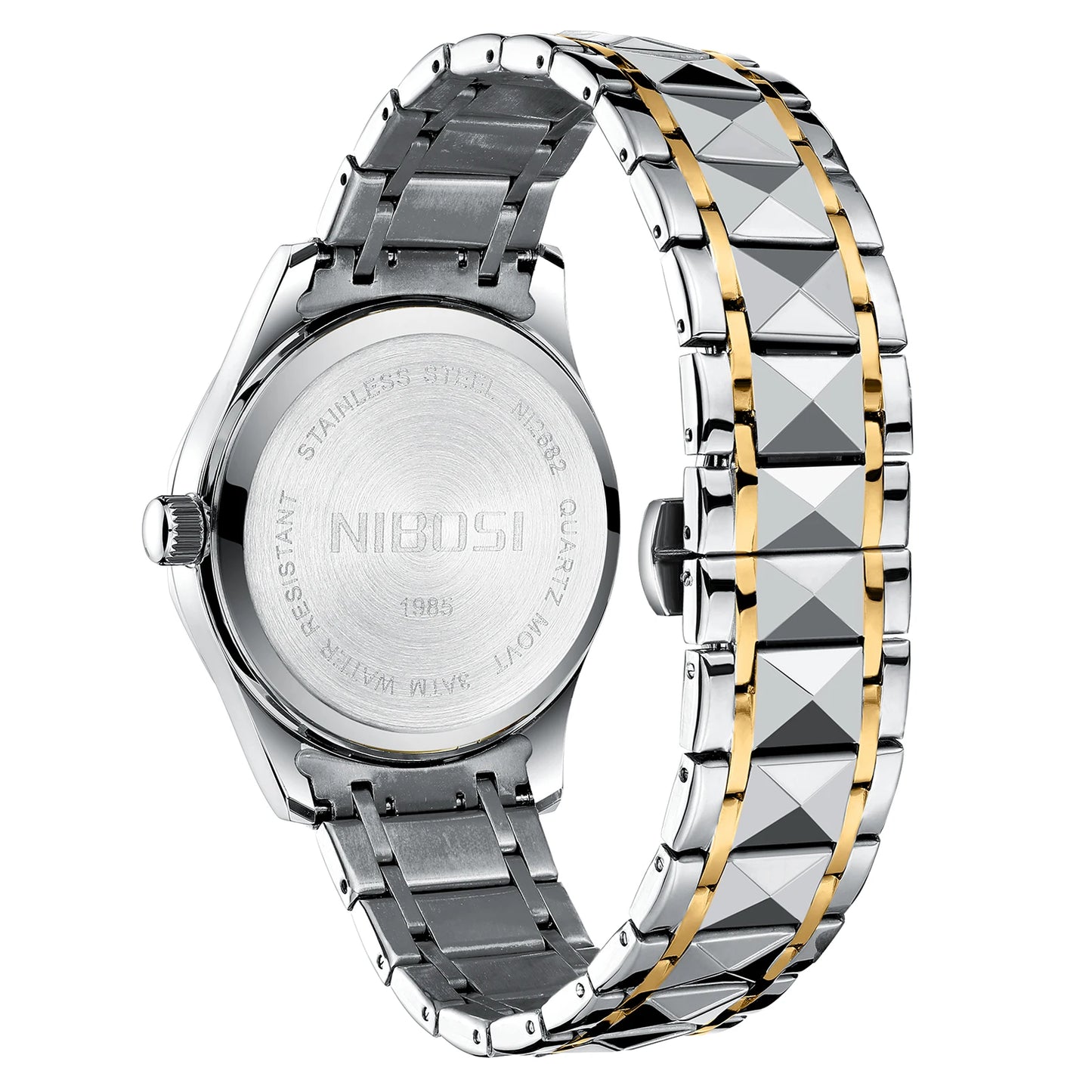 NIBOSI 2682 New Arrivals Fashion Luxury Men Watch Reloj Stainless Steel Wristwatch Waterproof Luminous Quartz Watches for Men