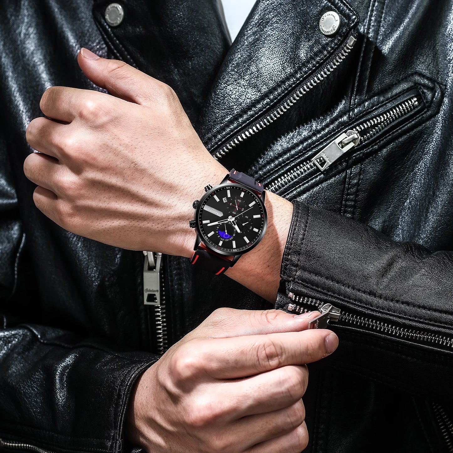 NIBOSI 2501 Sport Chronograph Mens Watches Top Brand Luxury Quartz Clock Waterproof Luminous Watch Men Relogio Masculino