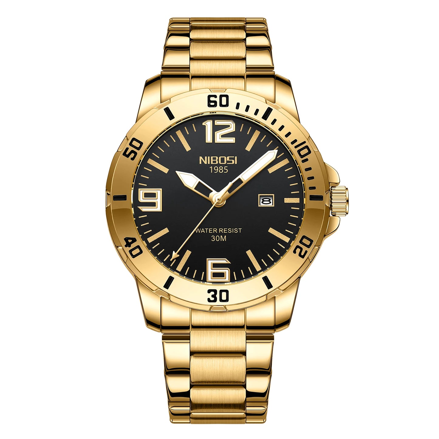 NIBOSI 2589 Watches Wholesale Economic Waterproof Quartz Watch Men Fashion Stainless Steel Strap Wristwatch