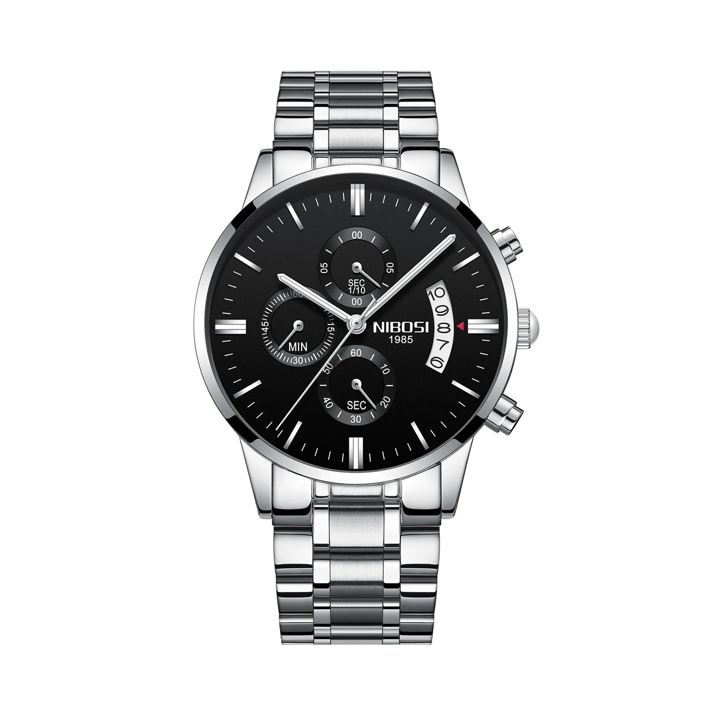 NIBOSI 2309 Wholesale Solid Stainless Steel Band Multi Function NIBOSI Mens Watch