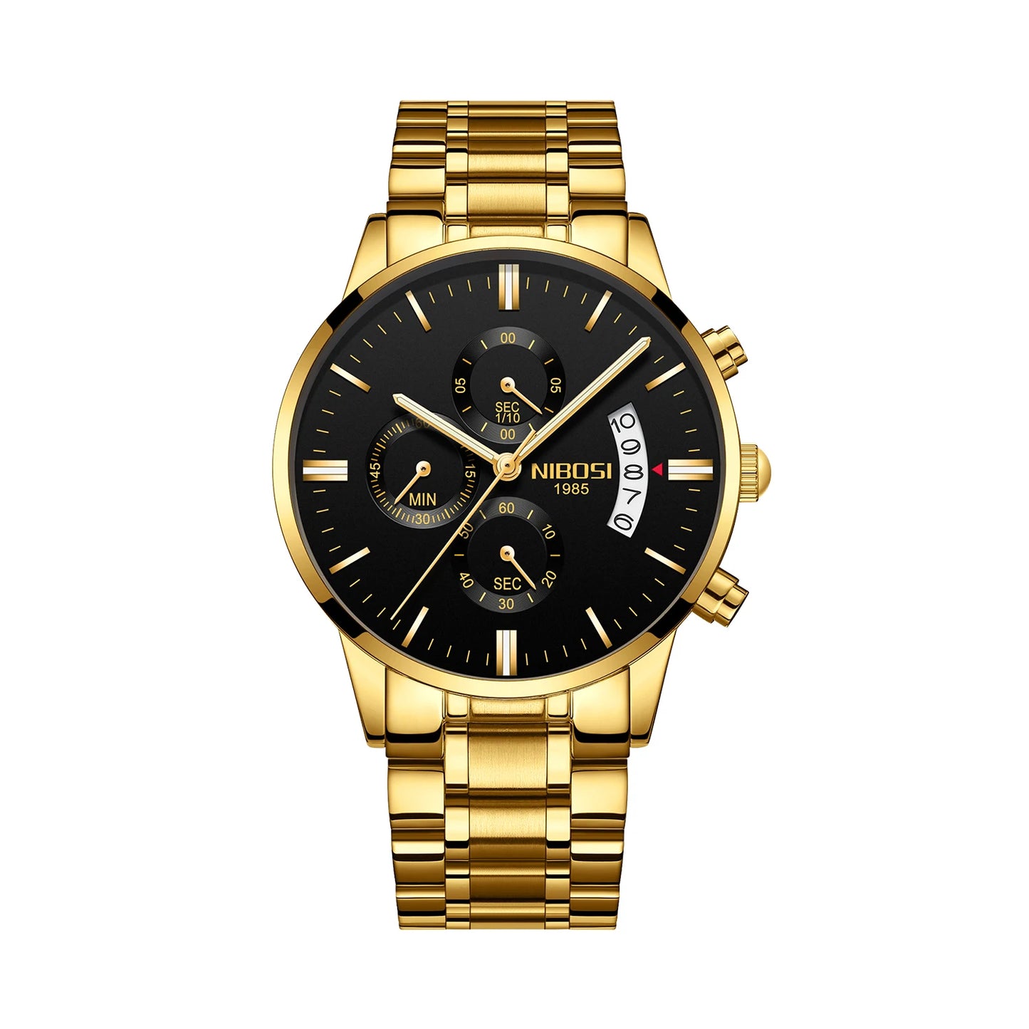 NIBOSI 2309 Wholesale Solid Stainless Steel Band Multi Function NIBOSI Mens Watch