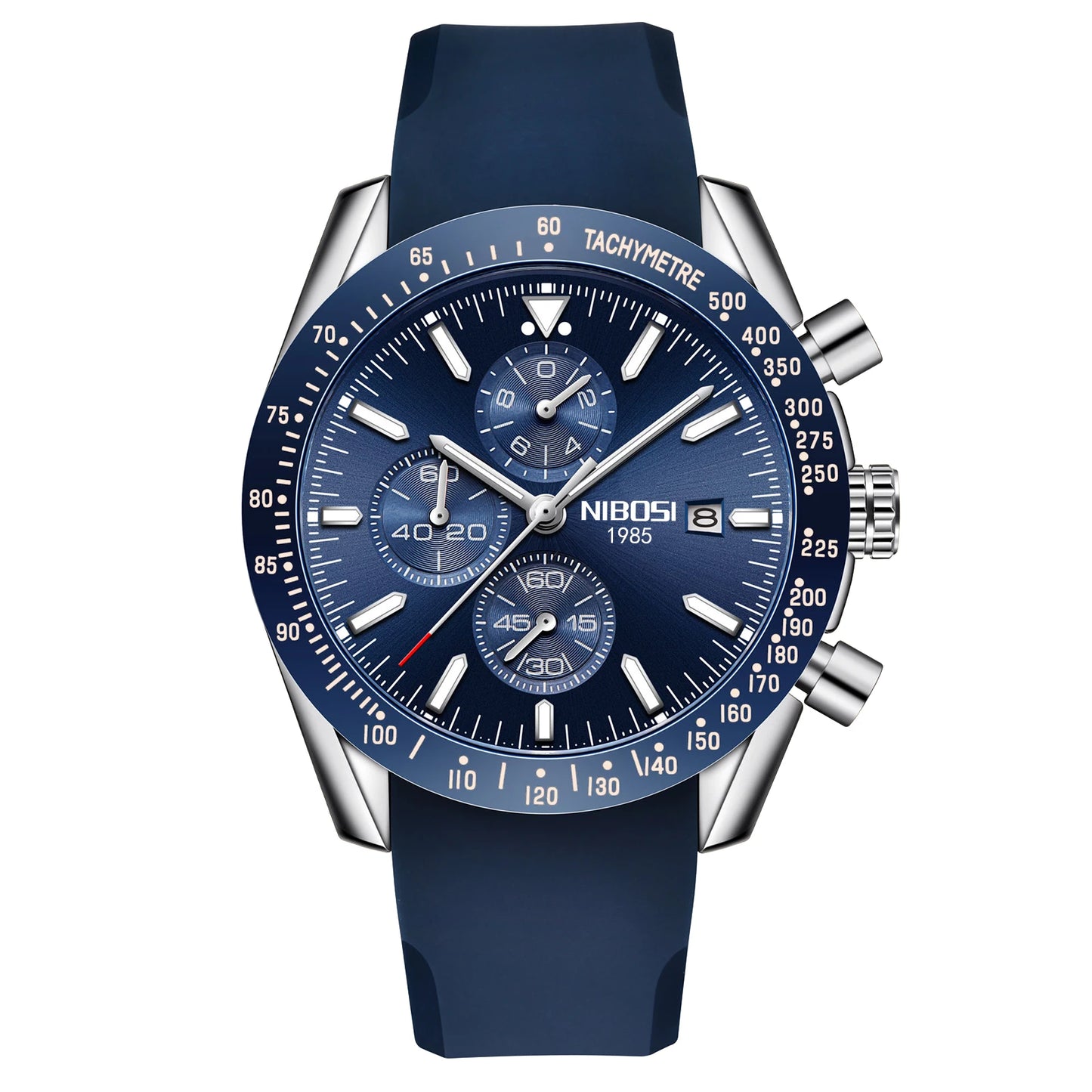 NIBOSI 2615 Chronograph Auto Date Waterproof Luminous Hands Quartz Watch With Small Three Needle