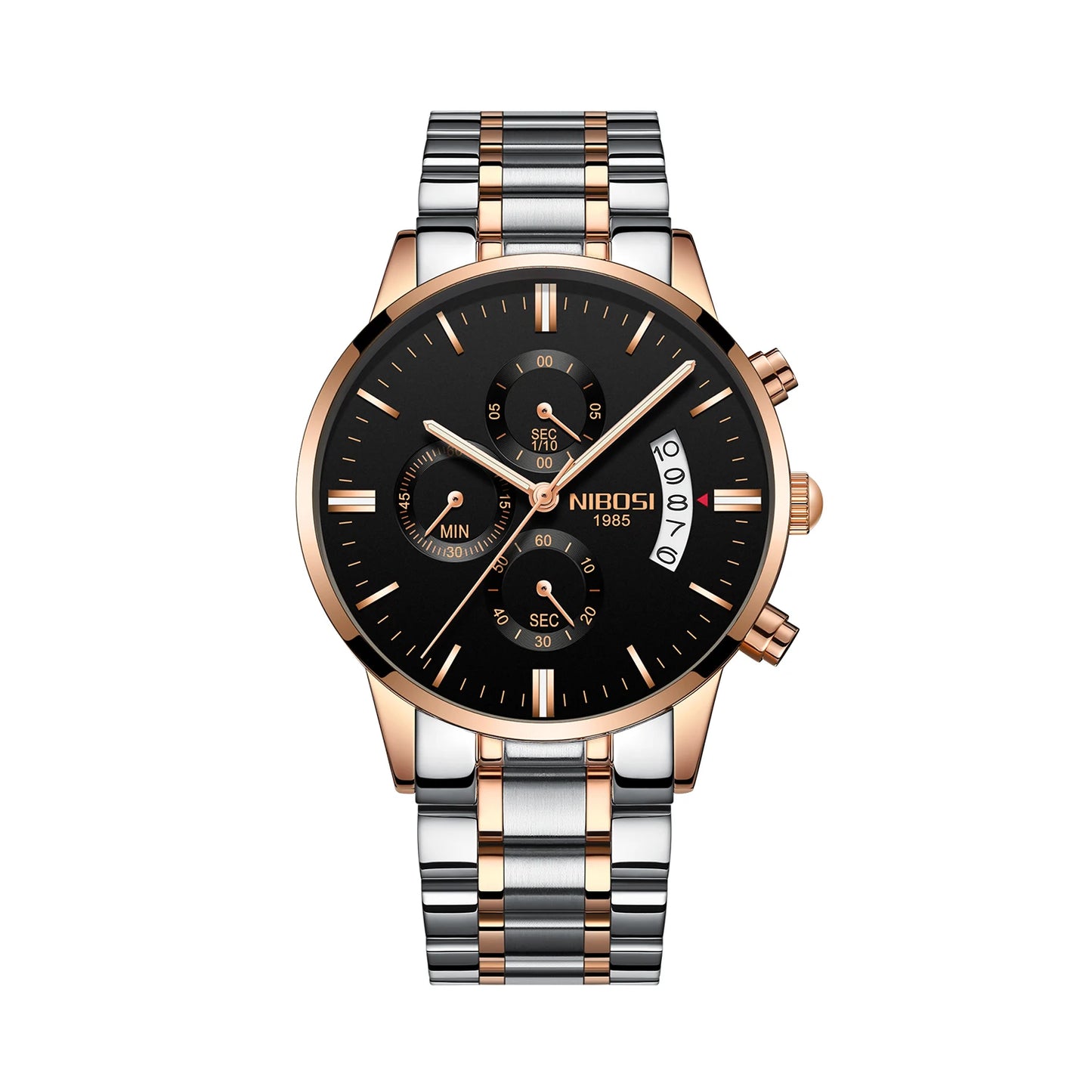 NIBOSI 2309 Wholesale Solid Stainless Steel Band Multi Function NIBOSI Mens Watch