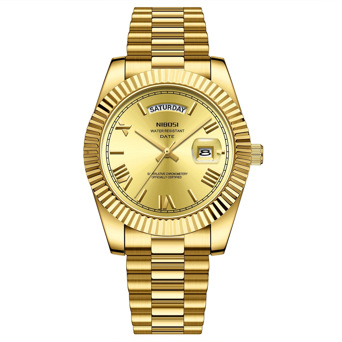 NIBOSI 2628 Customization Logo Classic Men Watch Waterproof Wristwatch OEM Stainless Steel Strap Quartz Watches