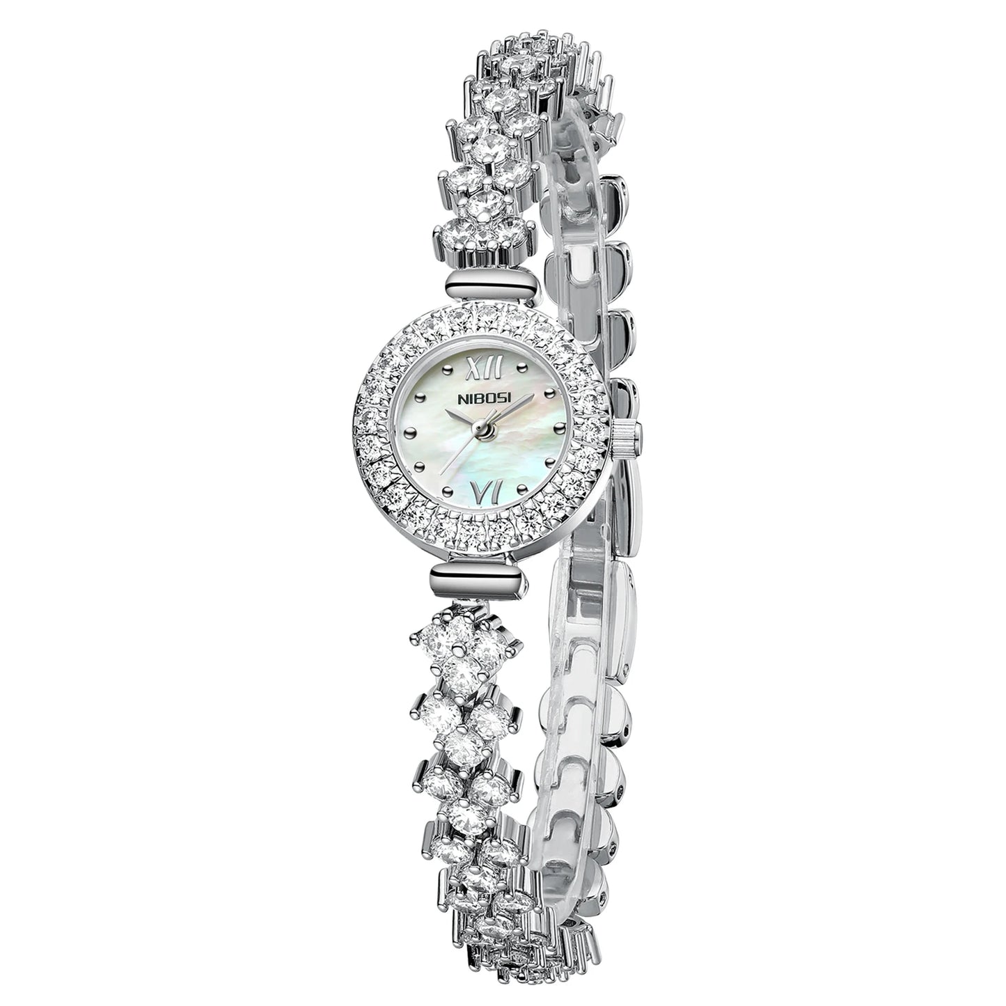 NIBOSI 2676 Fashion Luxury Jewelry Bracelet Strap Stainless Steel Strap Water Proof Women Quartz Watch