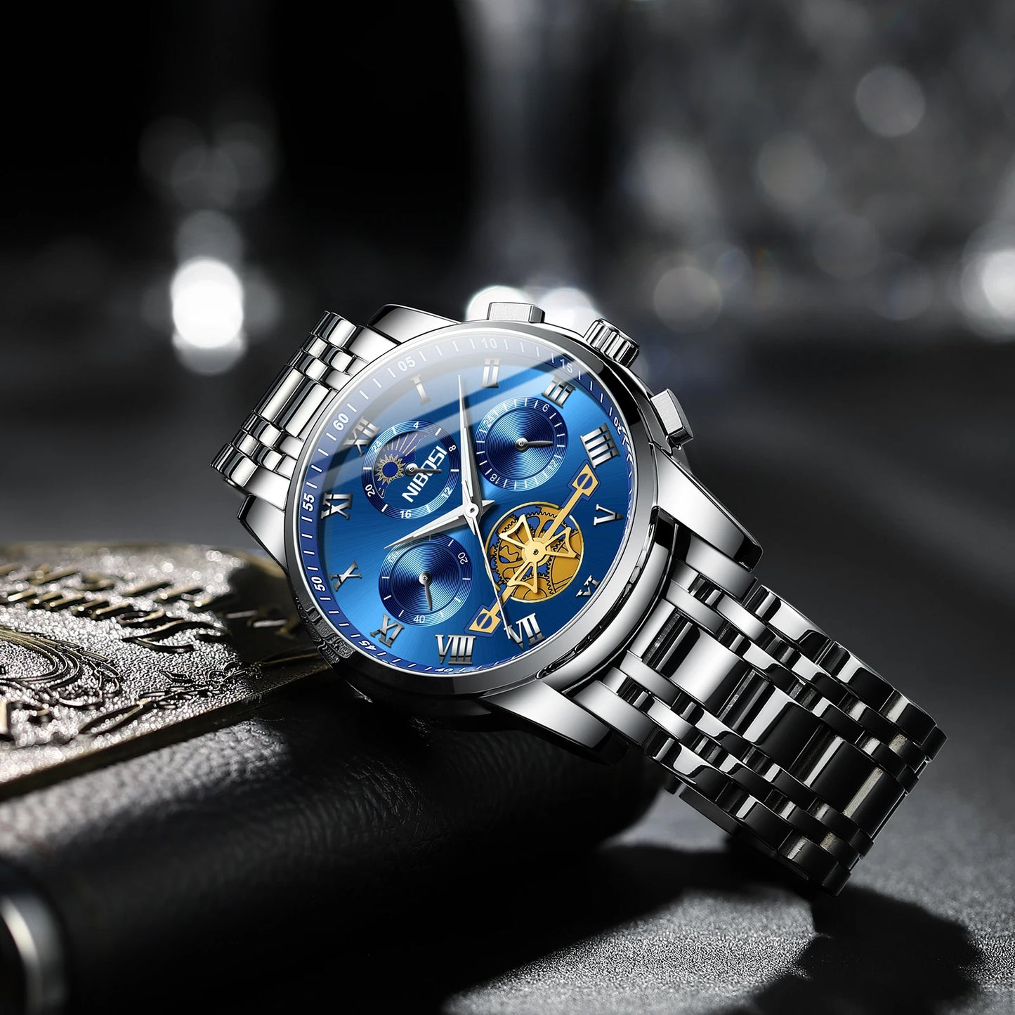 NIBOSI 2507 Customize Logo OEM Stainless Steel Men Quartz Watch Hombre Wristwatch Elegance Male Watches