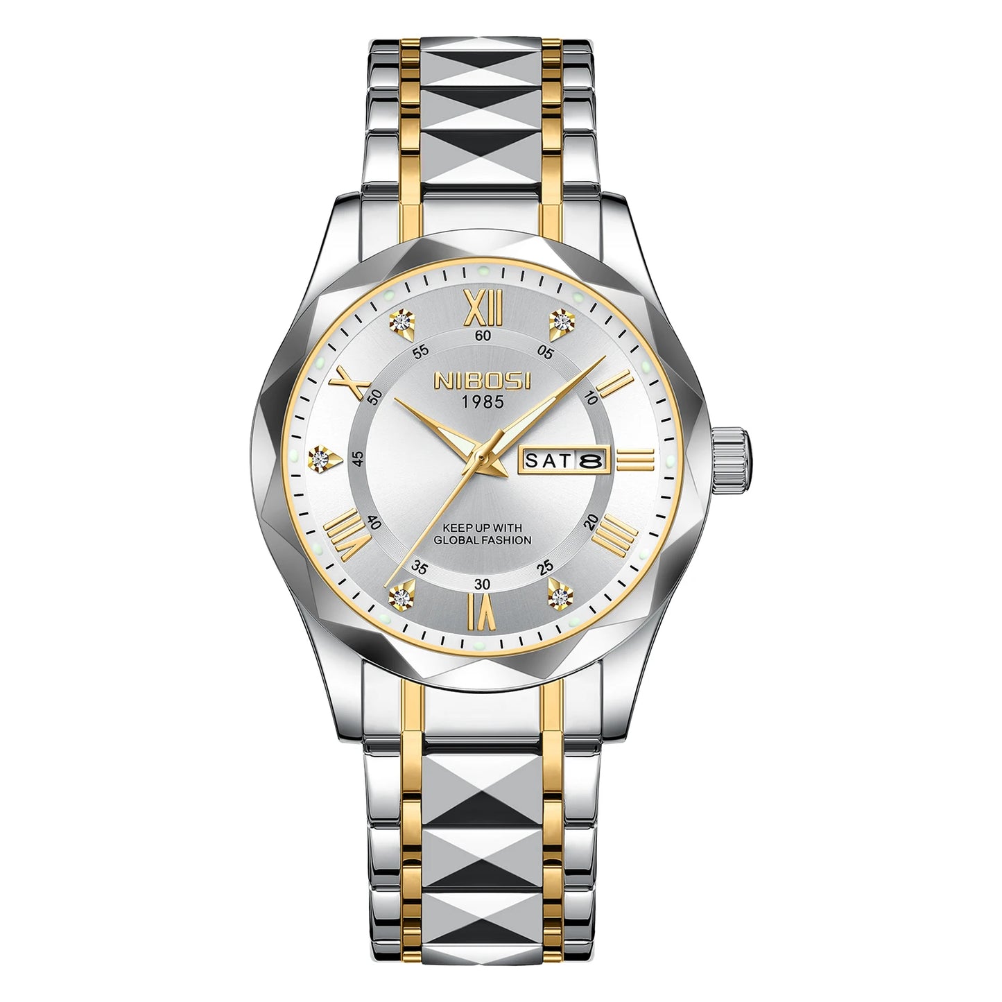 NIBOSI 2682 New Arrivals Fashion Luxury Men Watch Reloj Stainless Steel Wristwatch Waterproof Luminous Quartz Watches for Men