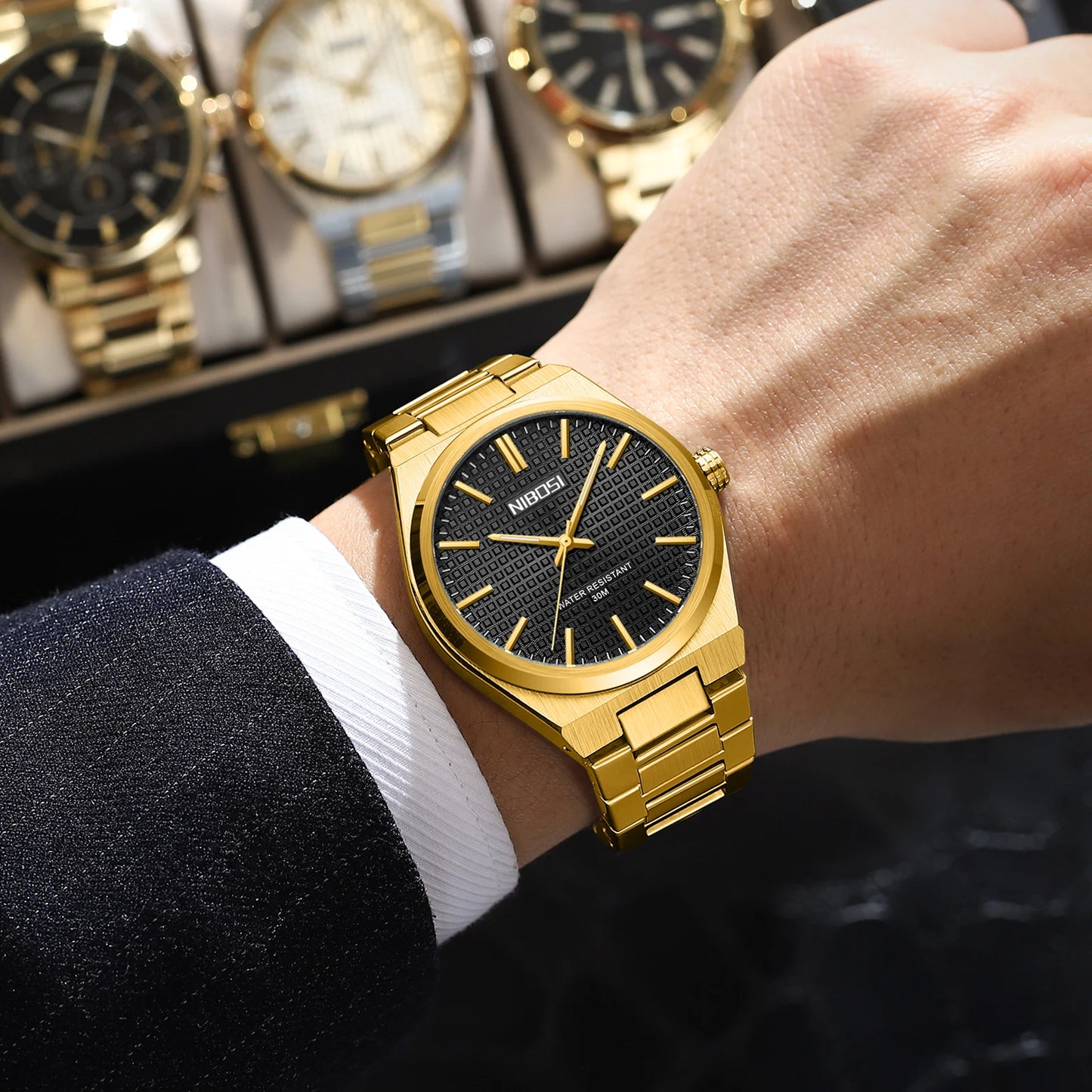 NIBOSI 2663 Watch Factory Customized Design OEM ODM Service Chronograph Stainless SteelMens Quartz Watch