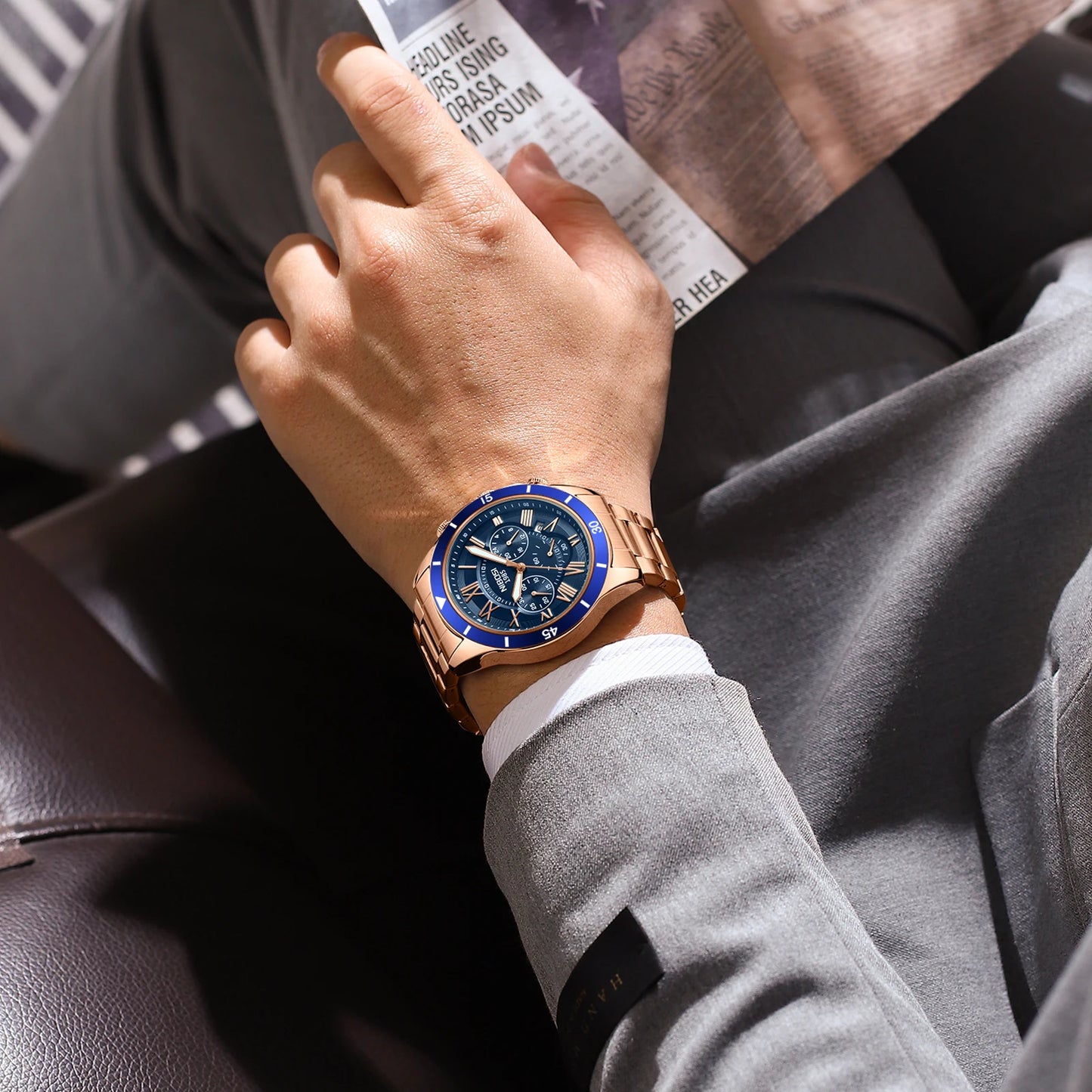 NIBOSI 2652 High Quality Business Men Style Watches Men Wrist Luxury Brand Timepieces Quartz Watch